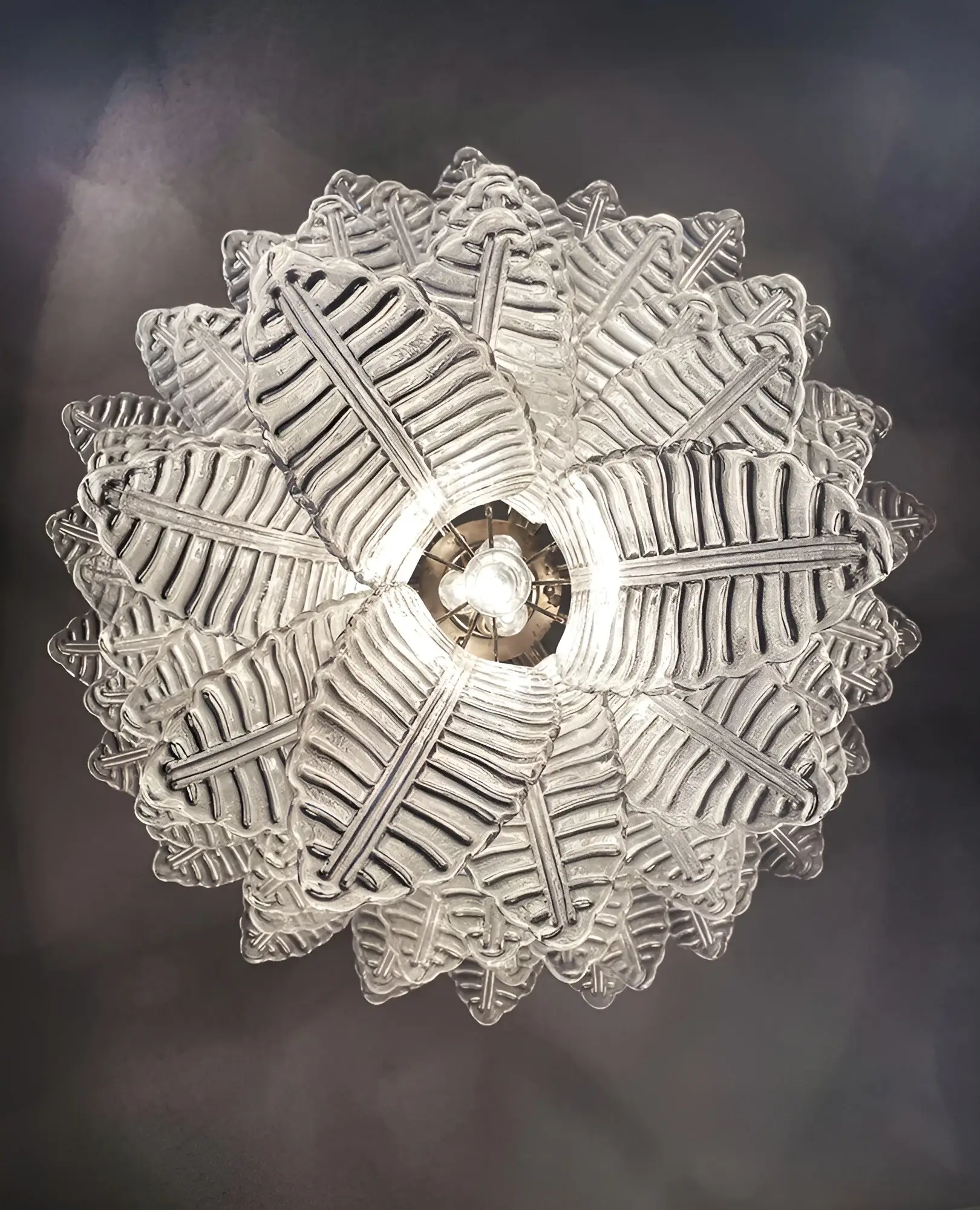 Gorgeous Murano Felci Transparent Glass Chandelier - Image 13