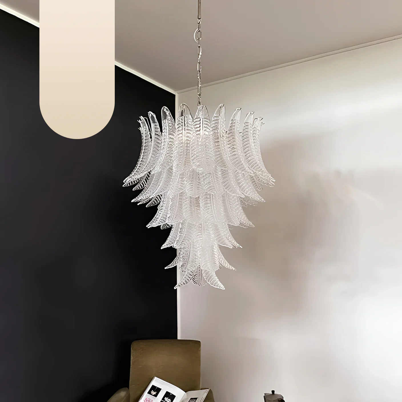 Gorgeous Murano Felci Transparent Glass Chandelier - Image 17