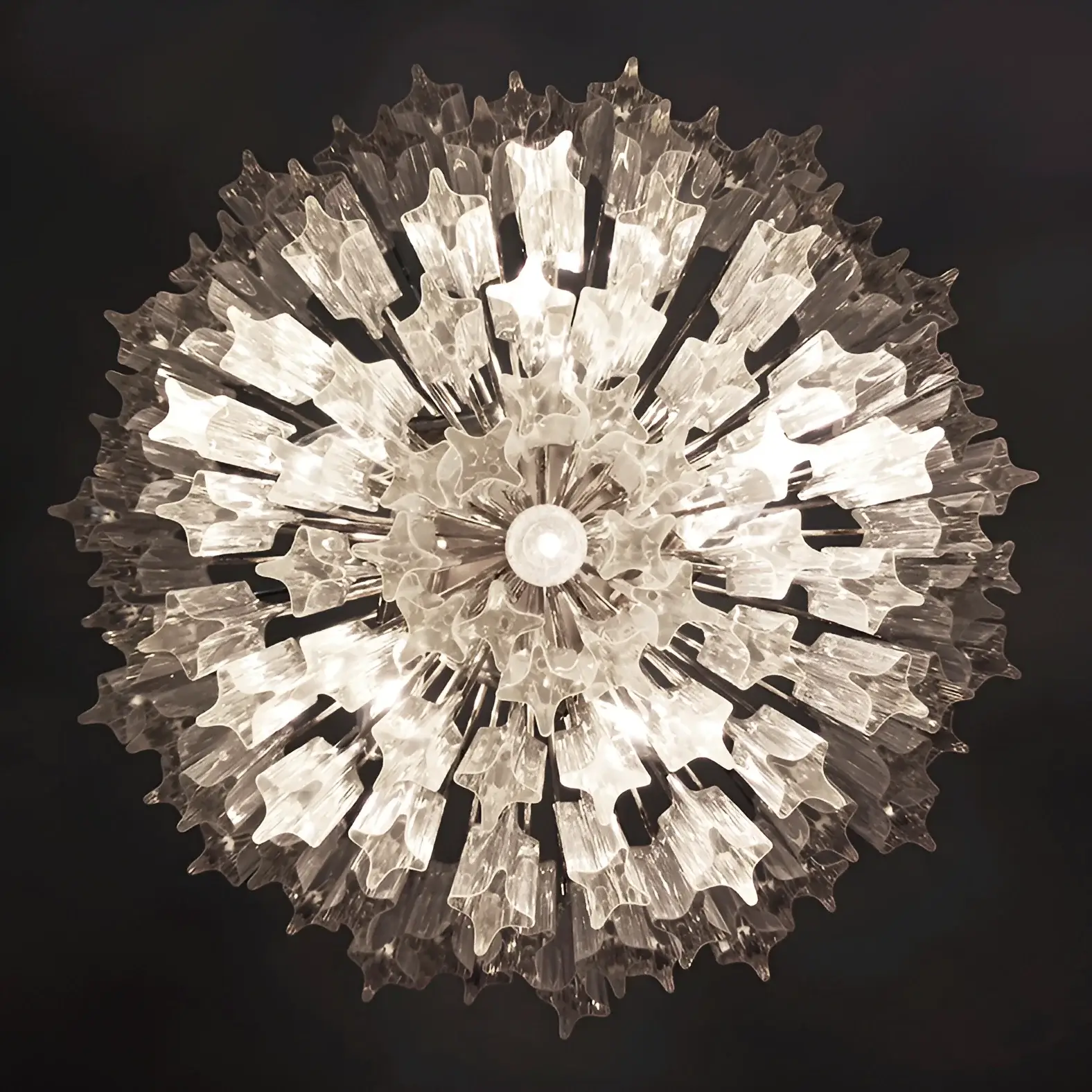 Gorgeous Murano Quadriedri Prisms Transparent Chandelier - Image 13
