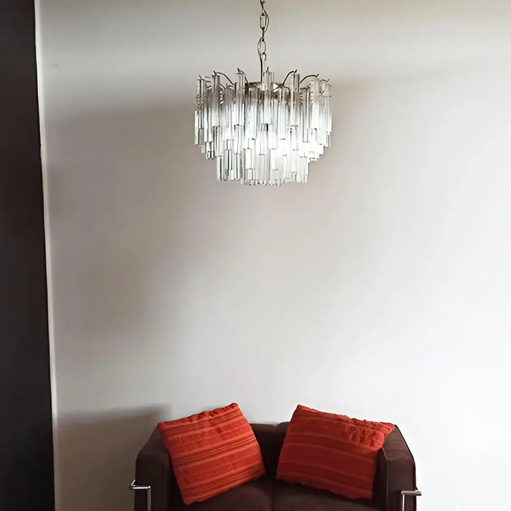Gorgeous Murano Quadriedri Prisms Transparent Chandelier - Image 2