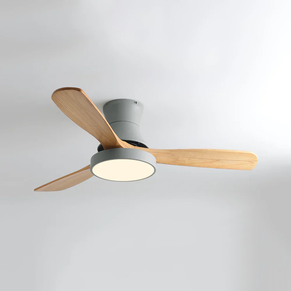 Hugger Wood Blade Ceiling Fan Lamp - Image 19