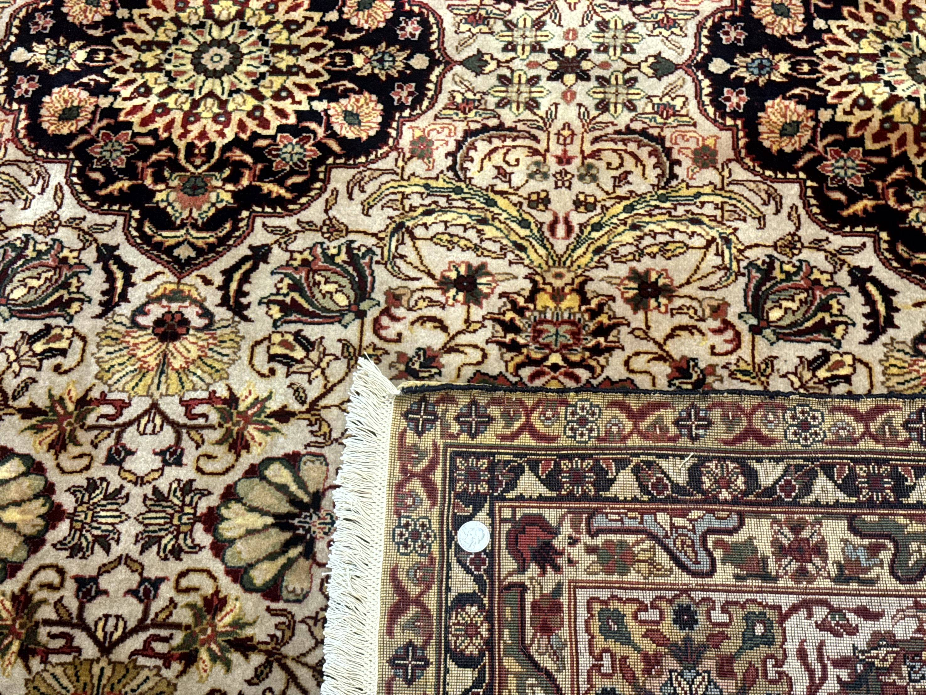 Indian Agra Rug 9x12, Fine Oriental Carpet - Image 10