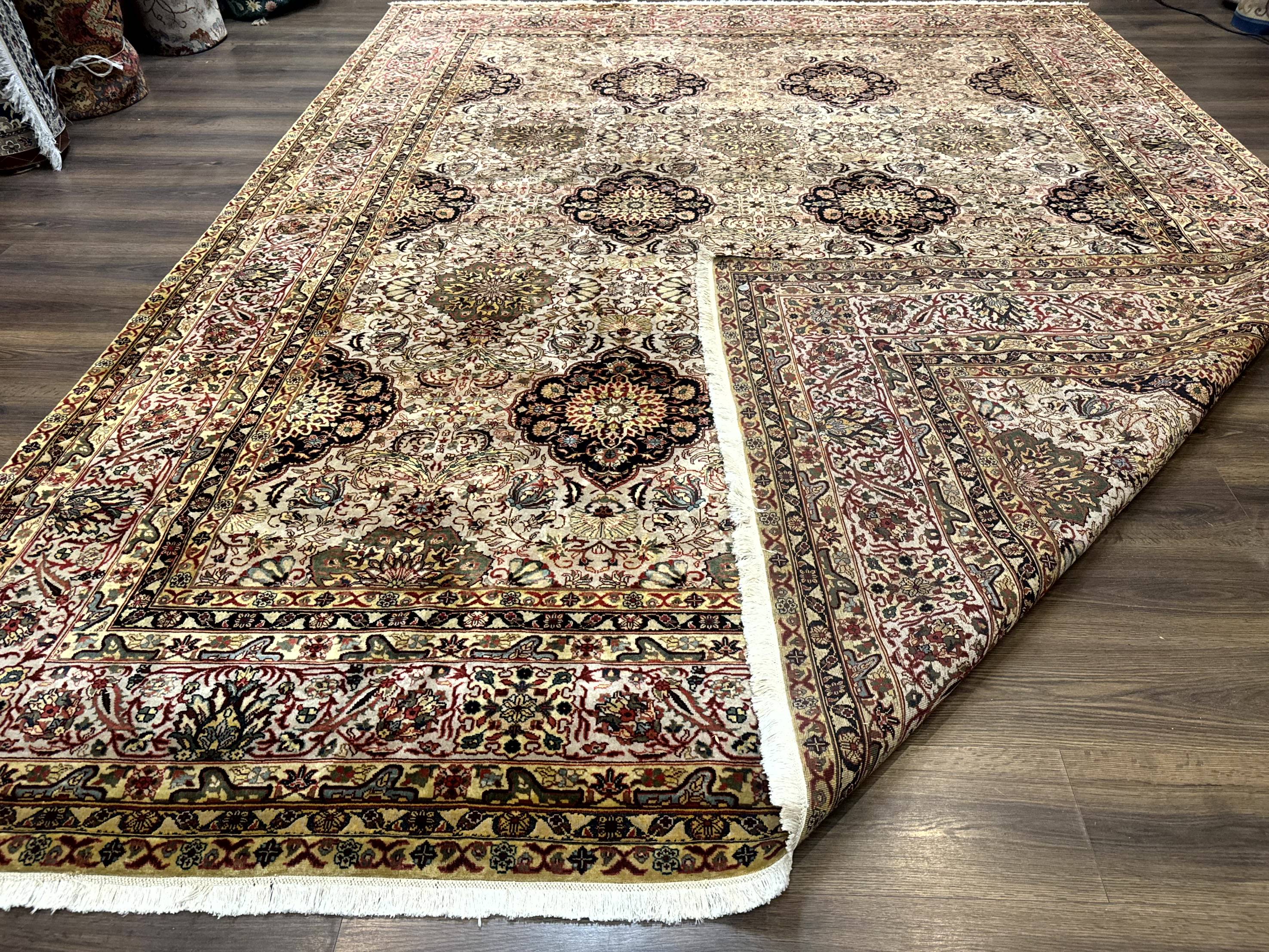 Indian Agra Rug 9x12, Fine Oriental Carpet - Image 11