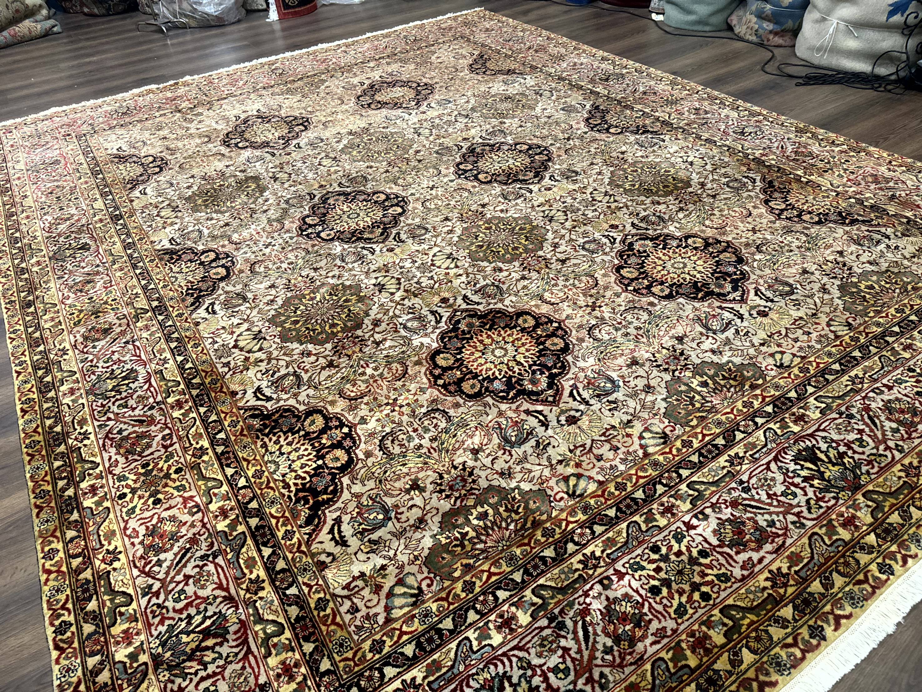 Indian Agra Rug 9x12, Fine Oriental Carpet - Image 12