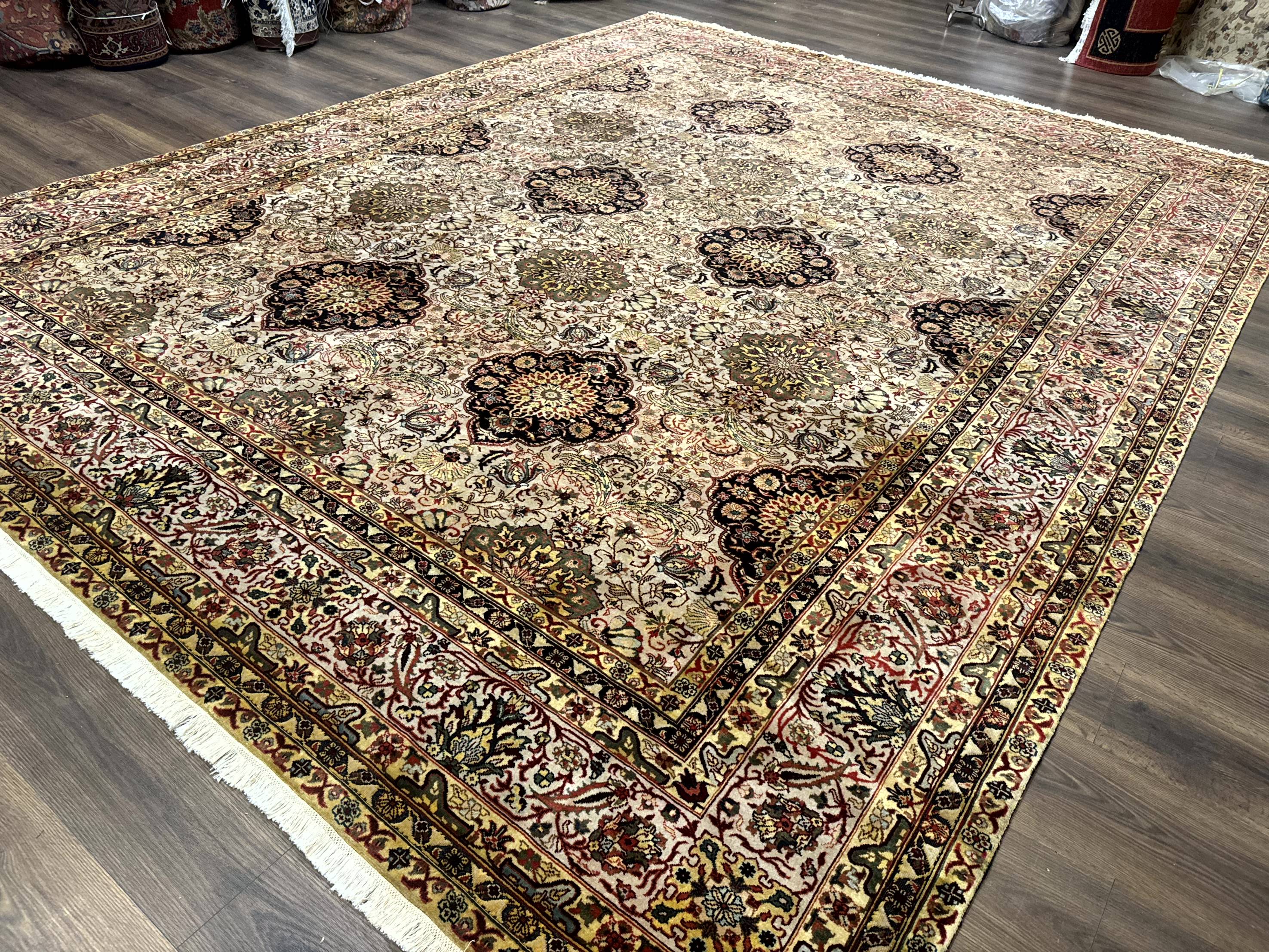 Indian Agra Rug 9x12, Fine Oriental Carpet - Image 2