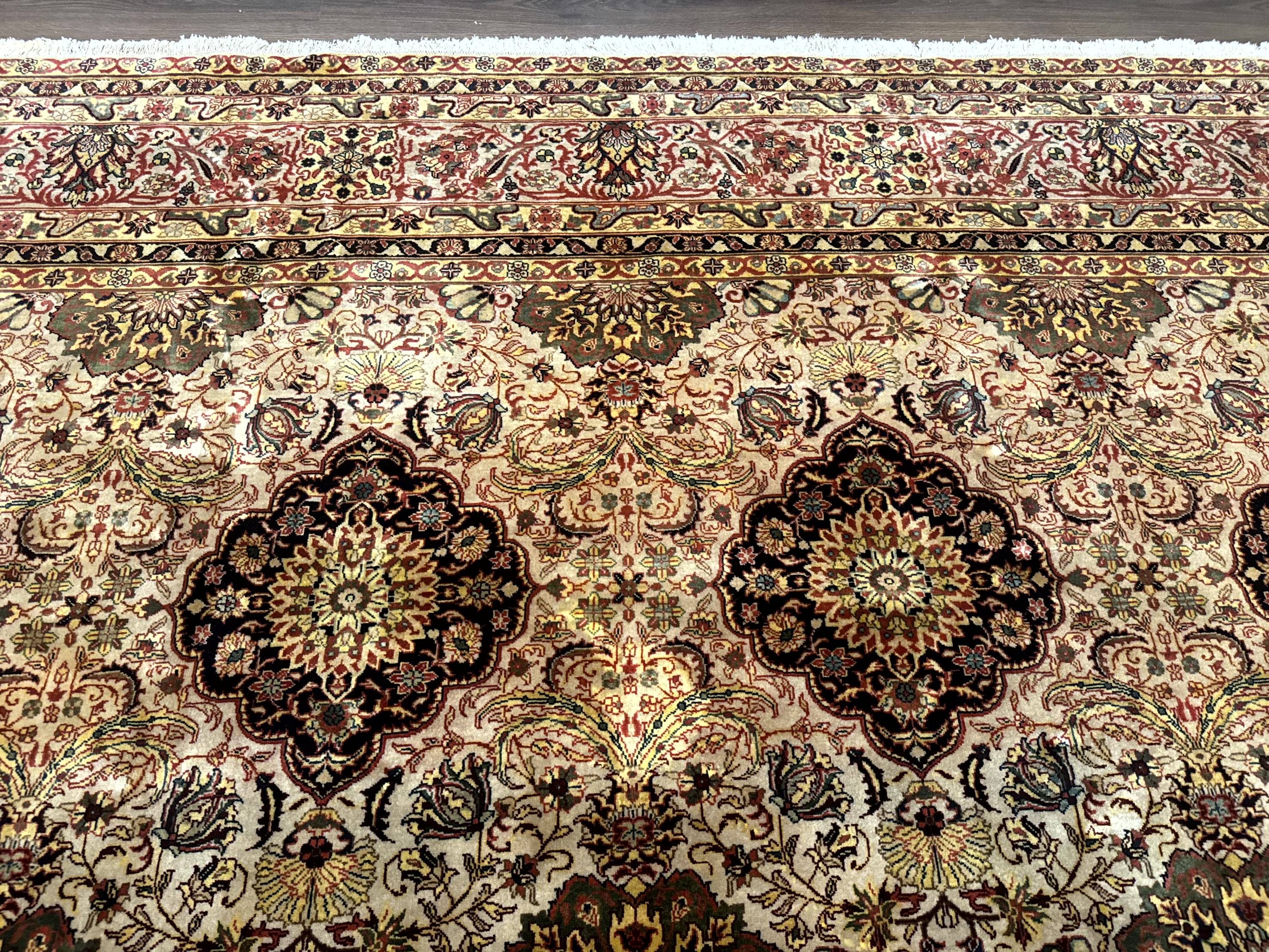 Indian Agra Rug 9x12, Fine Oriental Carpet - Image 3