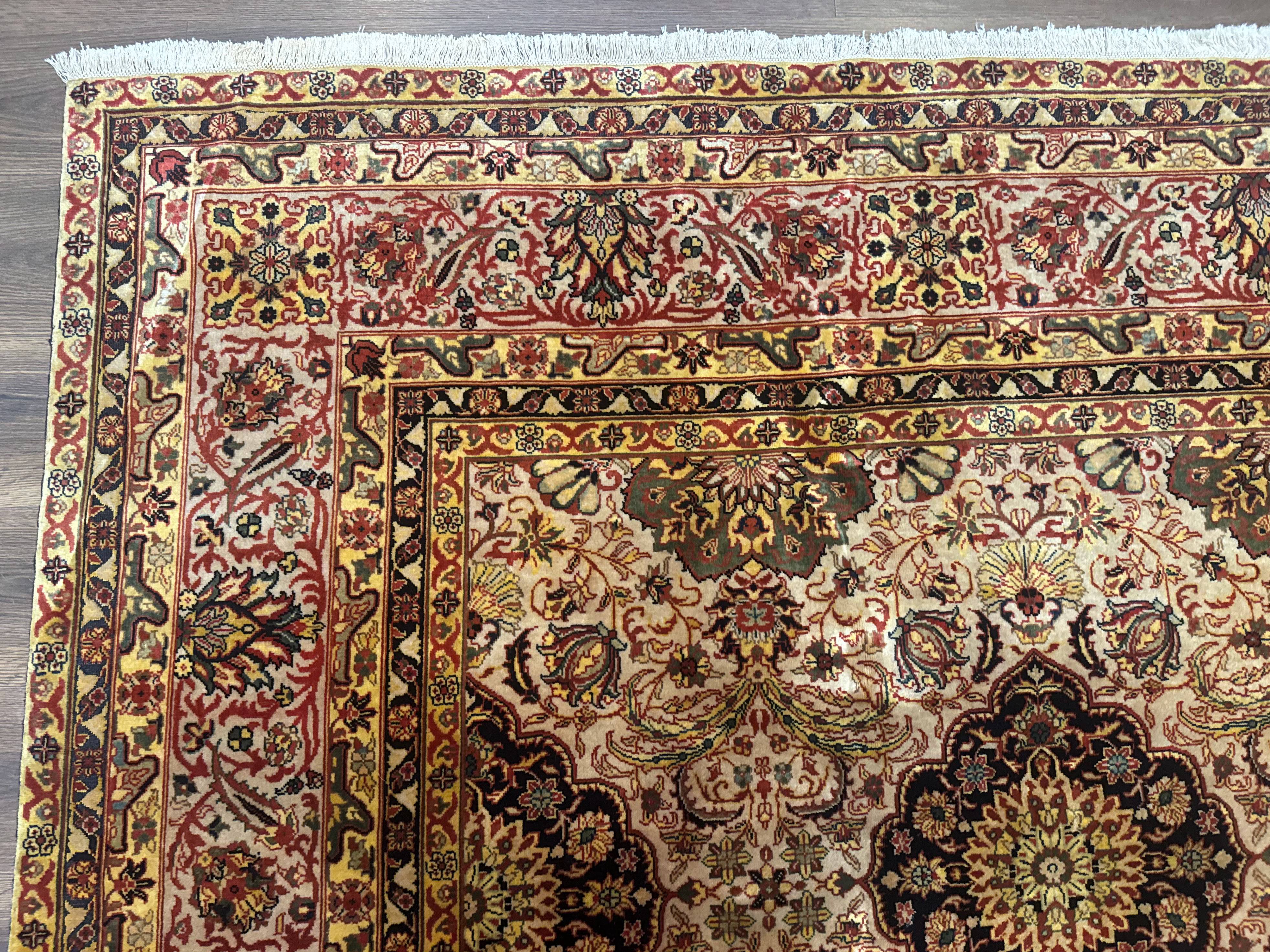 Indian Agra Rug 9x12, Fine Oriental Carpet - Image 6
