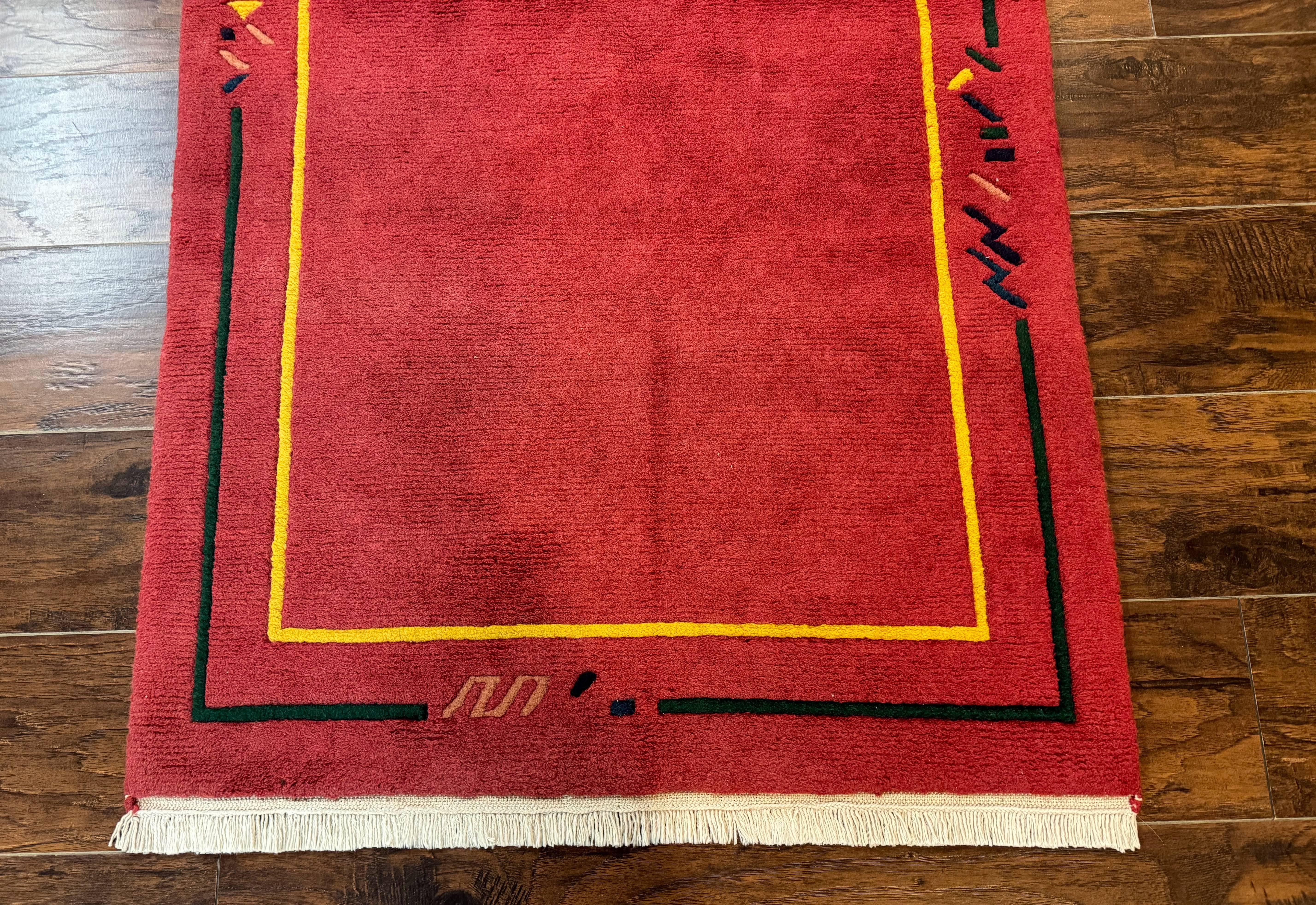 Indo Persian Gabbeh Rug 3x5, Red - Image 5