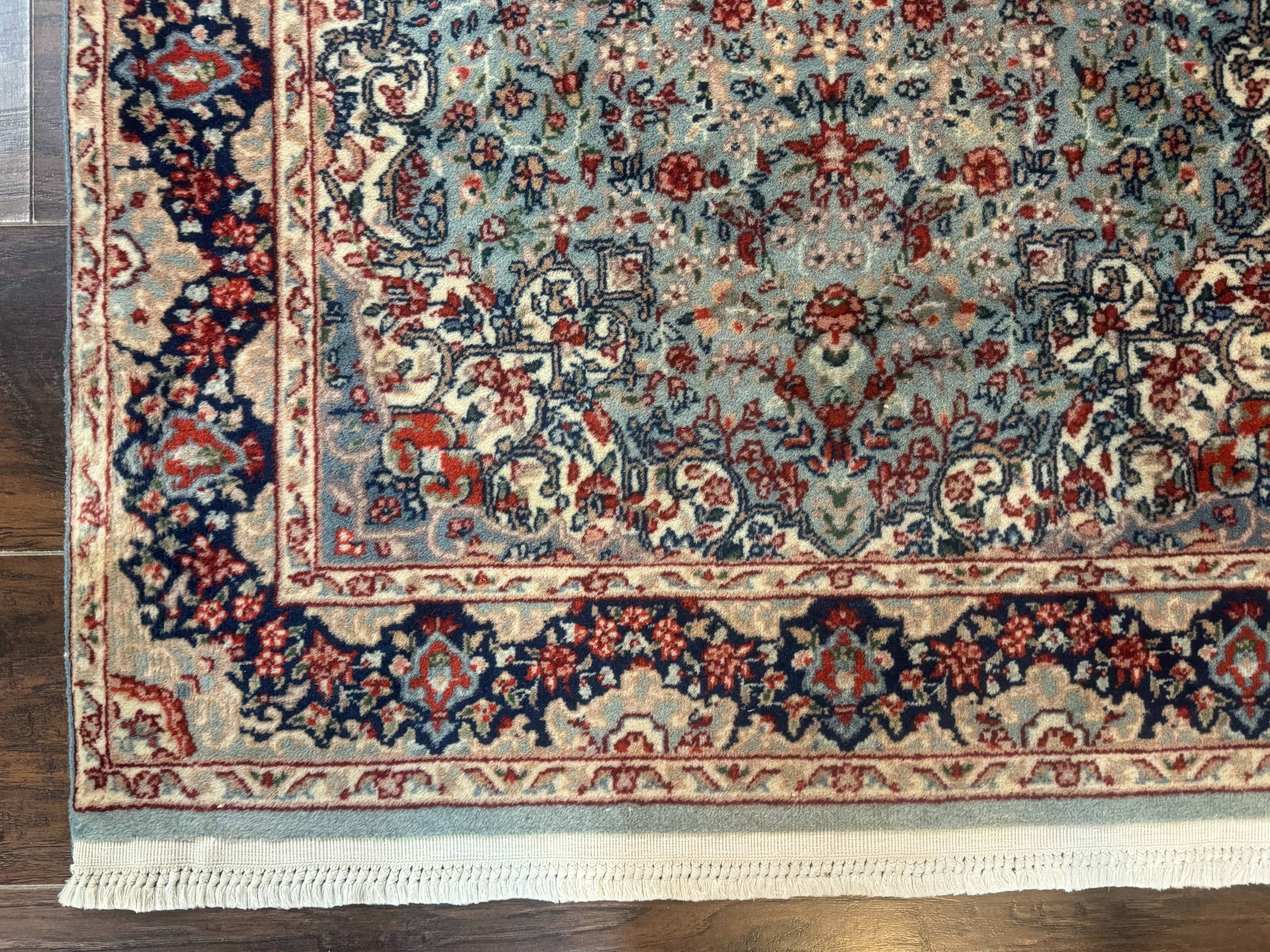 Indo Persian Kerman Rug 3x5, Light Blue, Floral Medallion - Image 9