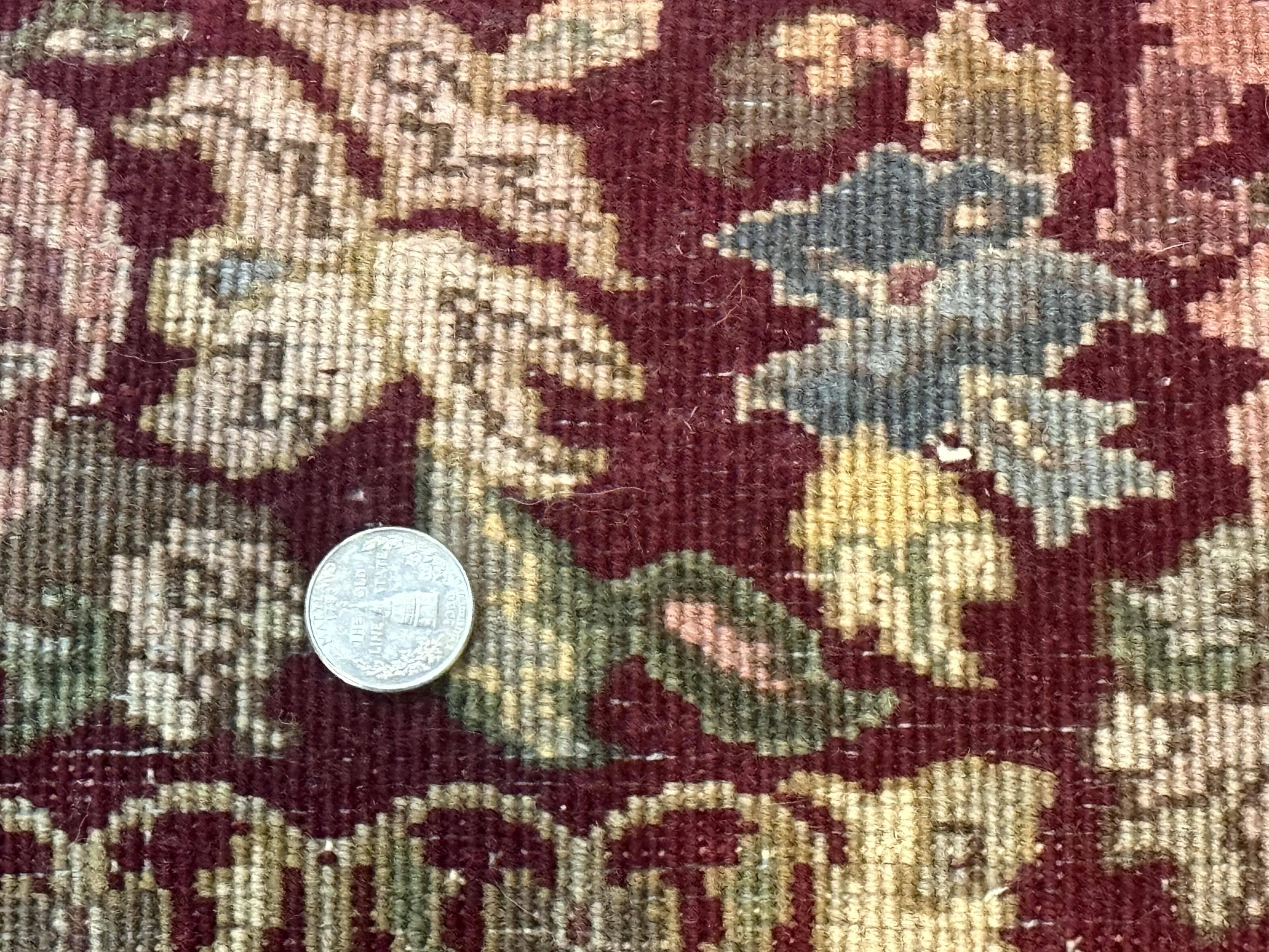 Indo Persian Kerman Rug 4x6, Burgundy, Floral - Image 10