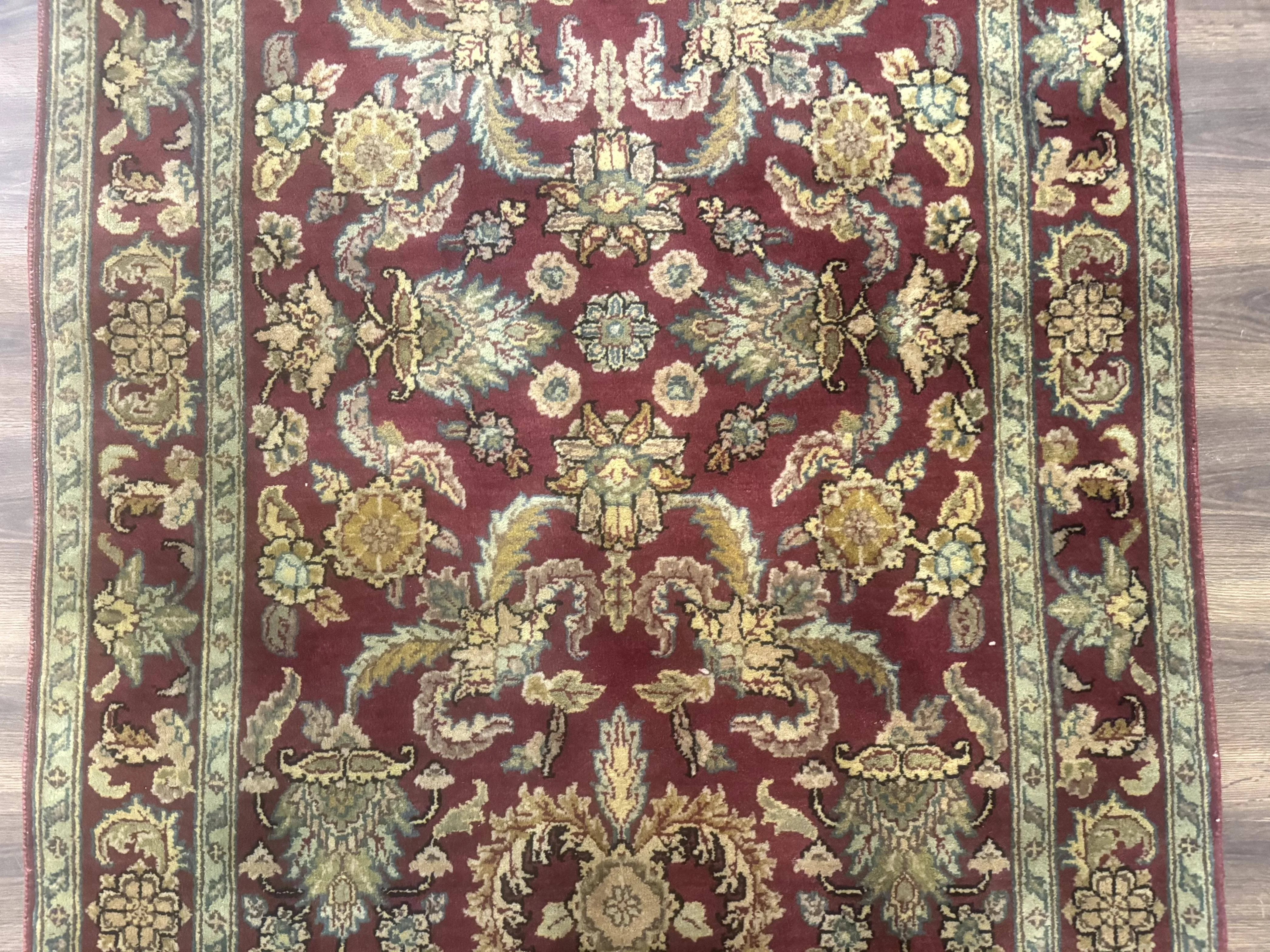 Indo Persian Mahal Rug 4x6, Floral Allover Pattern, Maroon - Image 4