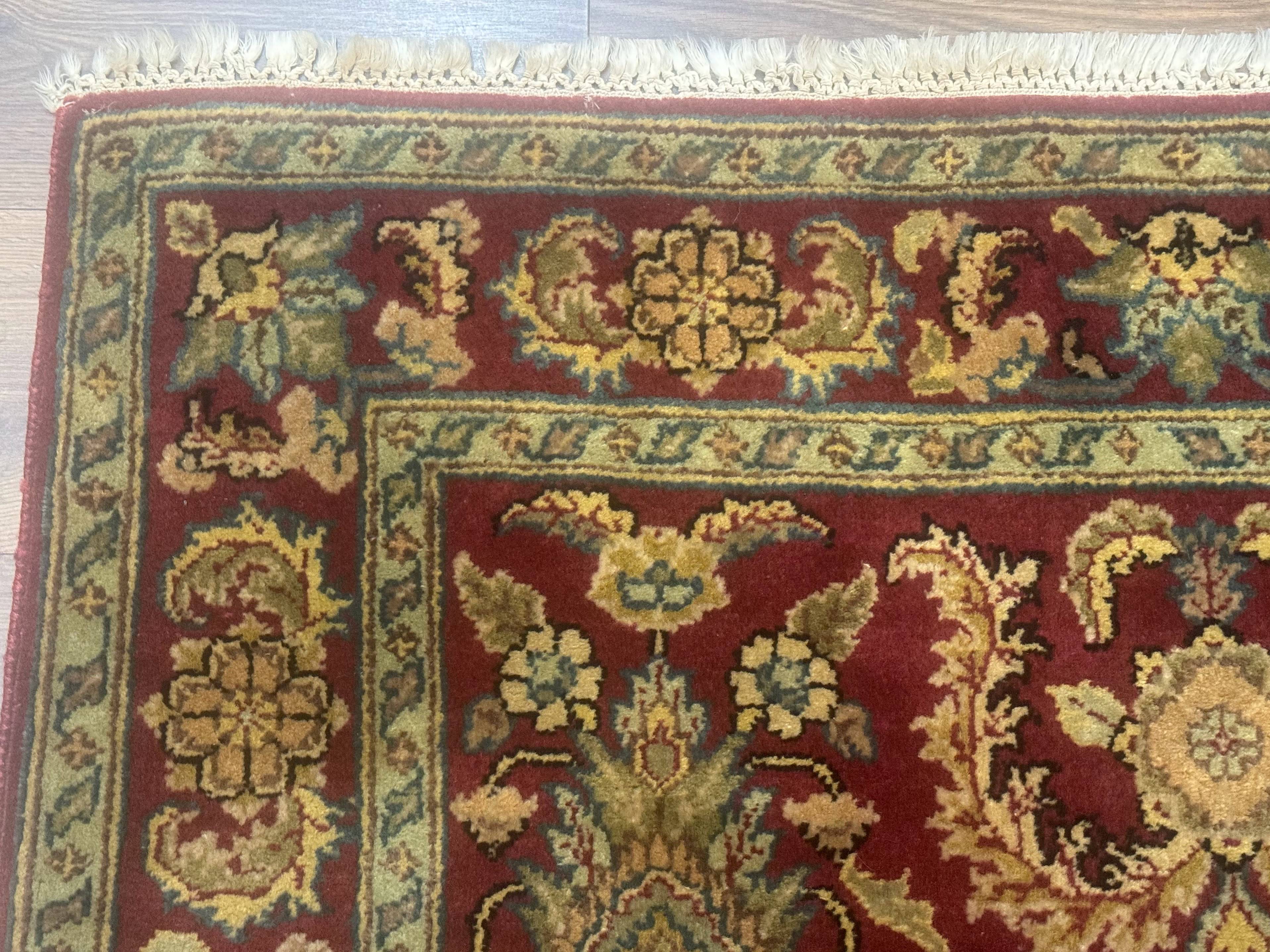 Indo Persian Mahal Rug 4x6, Floral Allover Pattern, Maroon - Image 6