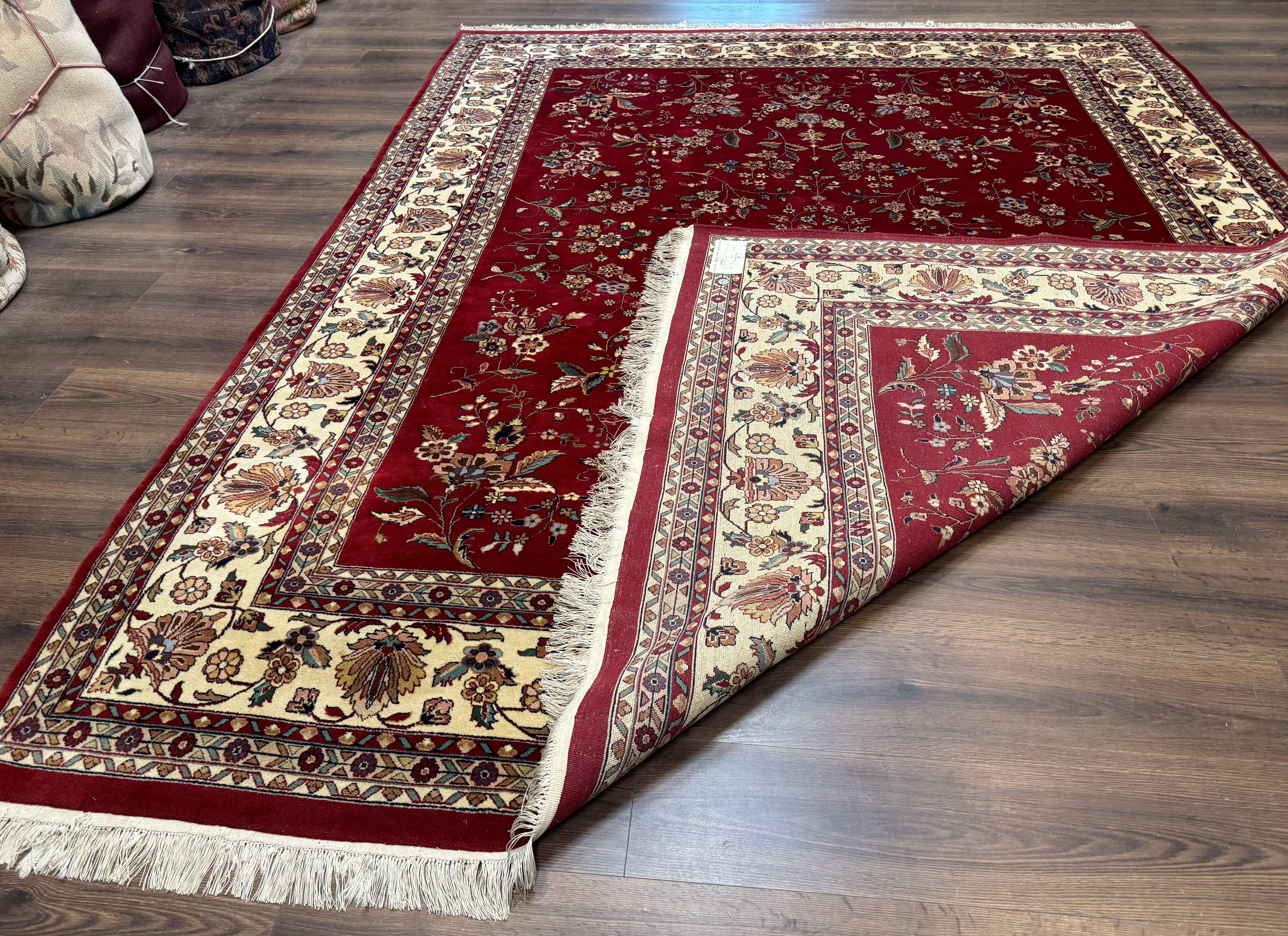 Indo Persian Rug 8x10, Red and Cream, Floral, Pande Cameron - Image 11