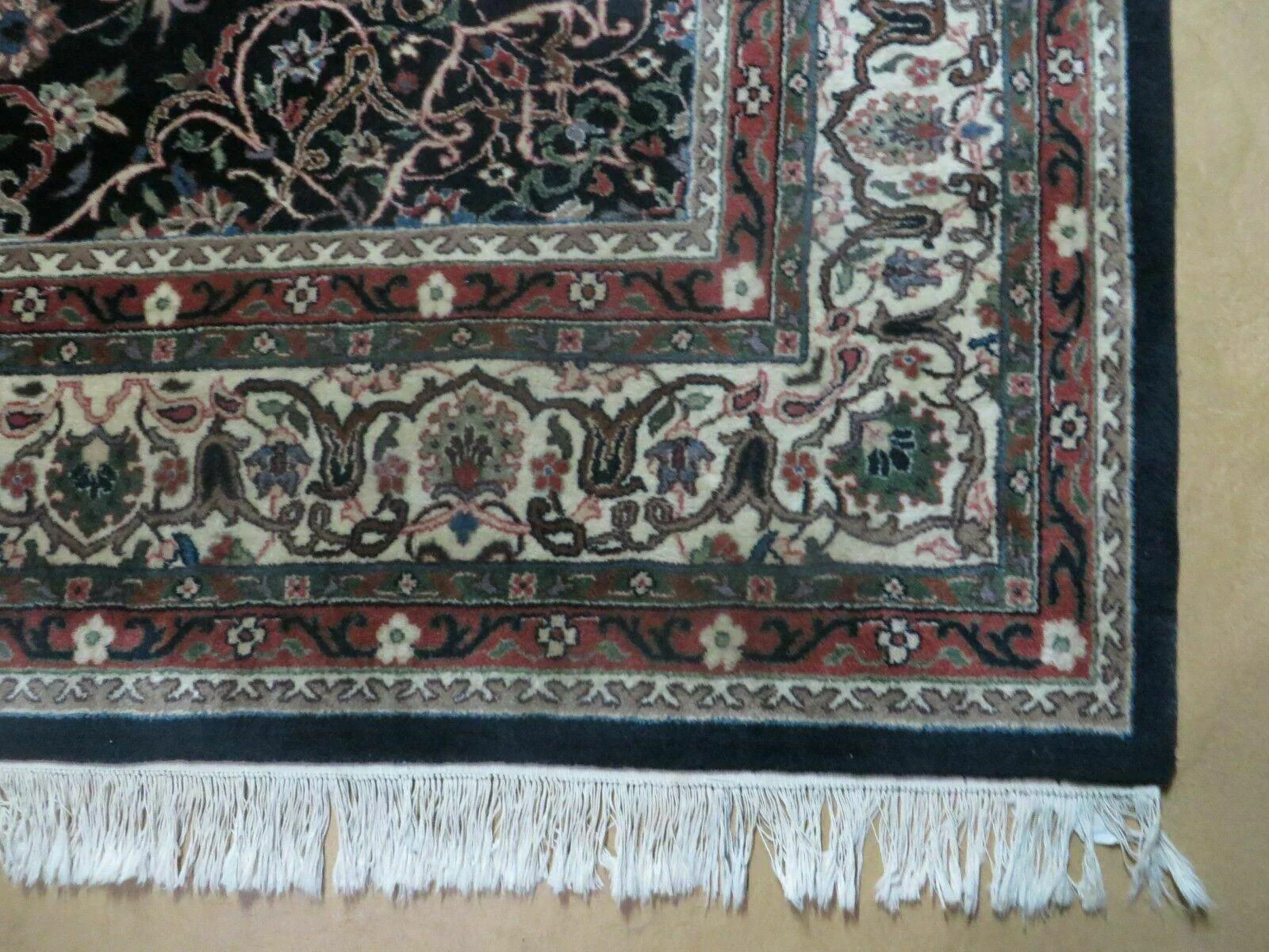 Indo Persian Rug 8x10, Wool Handmade Floral Carpet - Image 9
