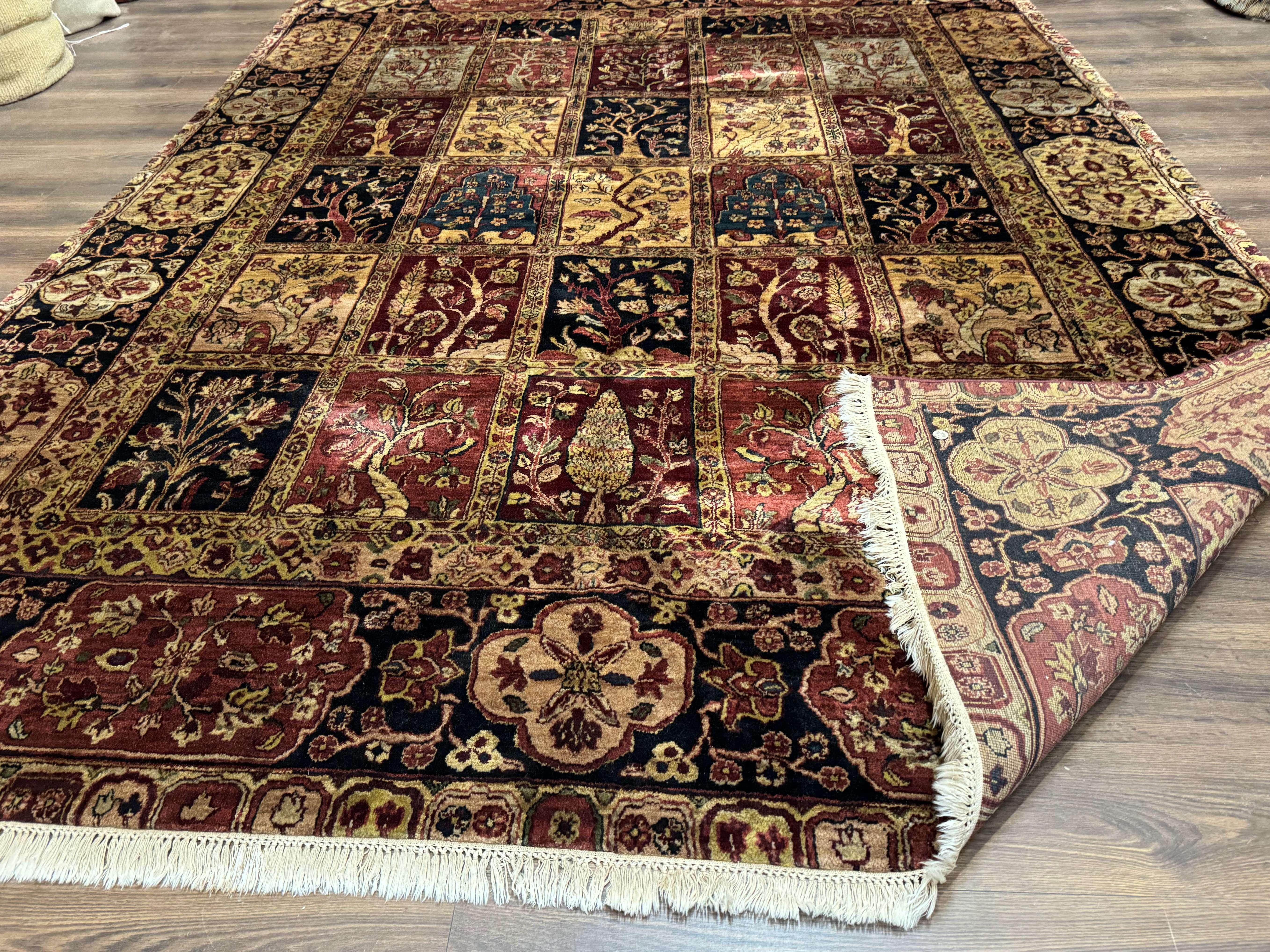 Indo Persian Rug 9x12, Bakhtiari Panel Design, Multicolor, Soft Wool Pile - Image 11