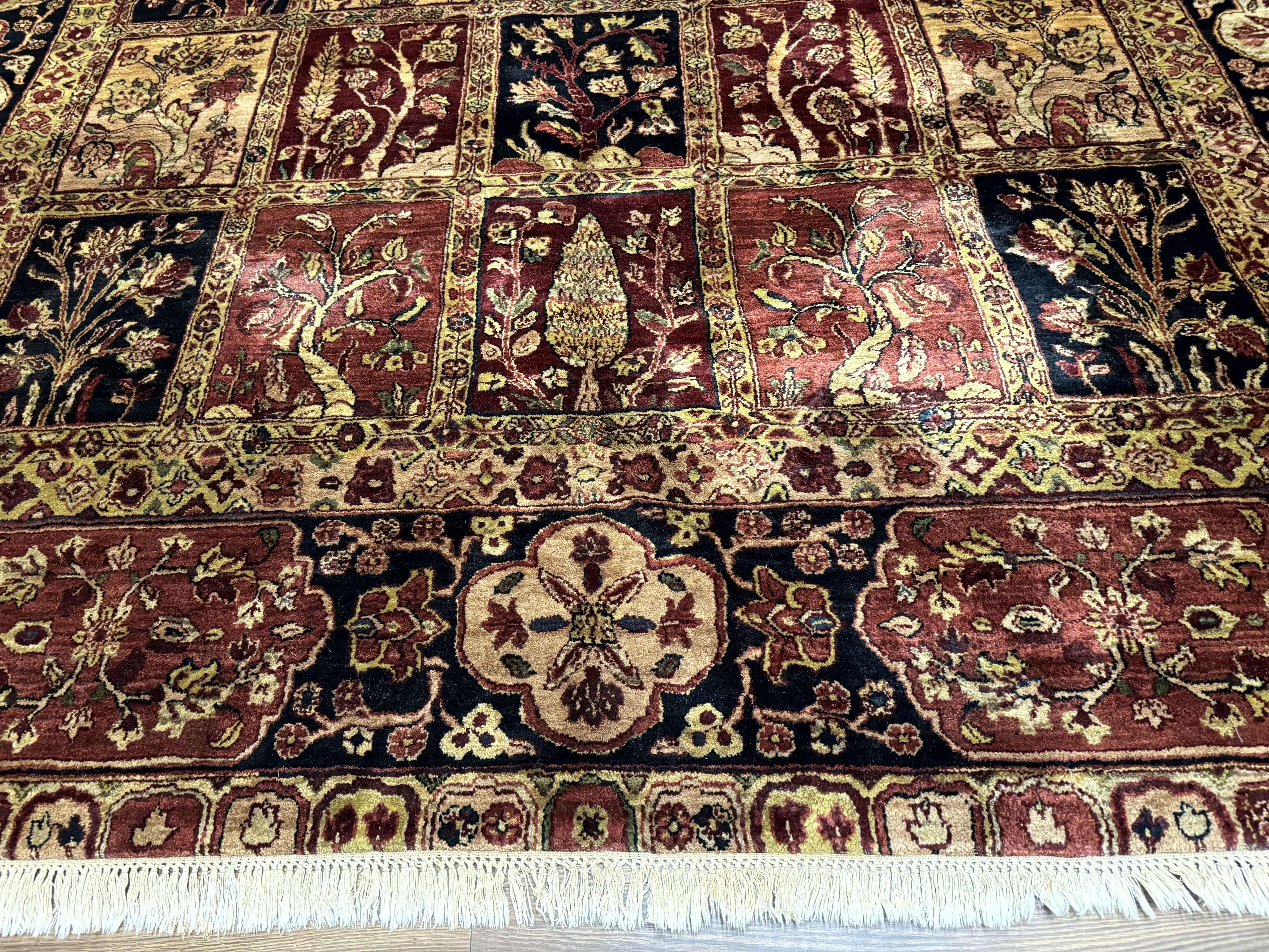 Indo Persian Rug 9x12, Bakhtiari Panel Design, Multicolor, Soft Wool Pile - Image 5