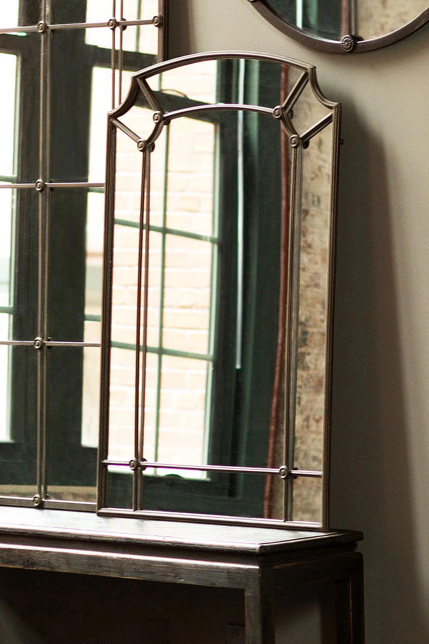 Industrial Chic Arched Wall Mirror with Iron Frame - Image 4