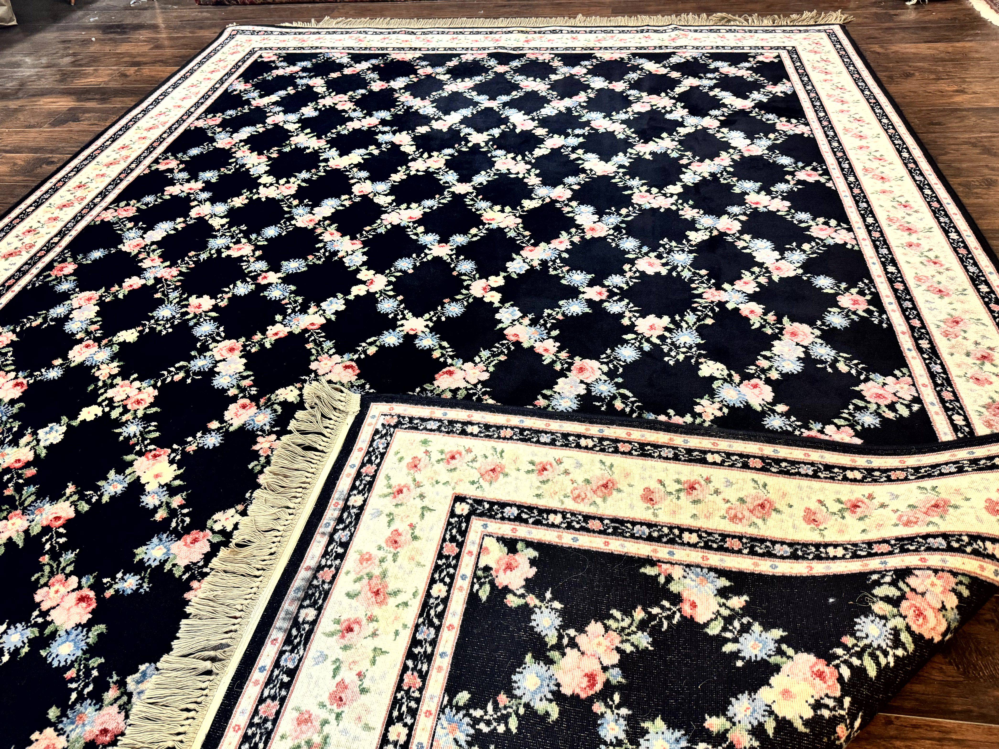 Karastan Rug 8.8 x 12, Garden of Eden #509/1270, Ebony Trellis, Vintage Discontinued Wool Pile Karastan Carpet - Image 12