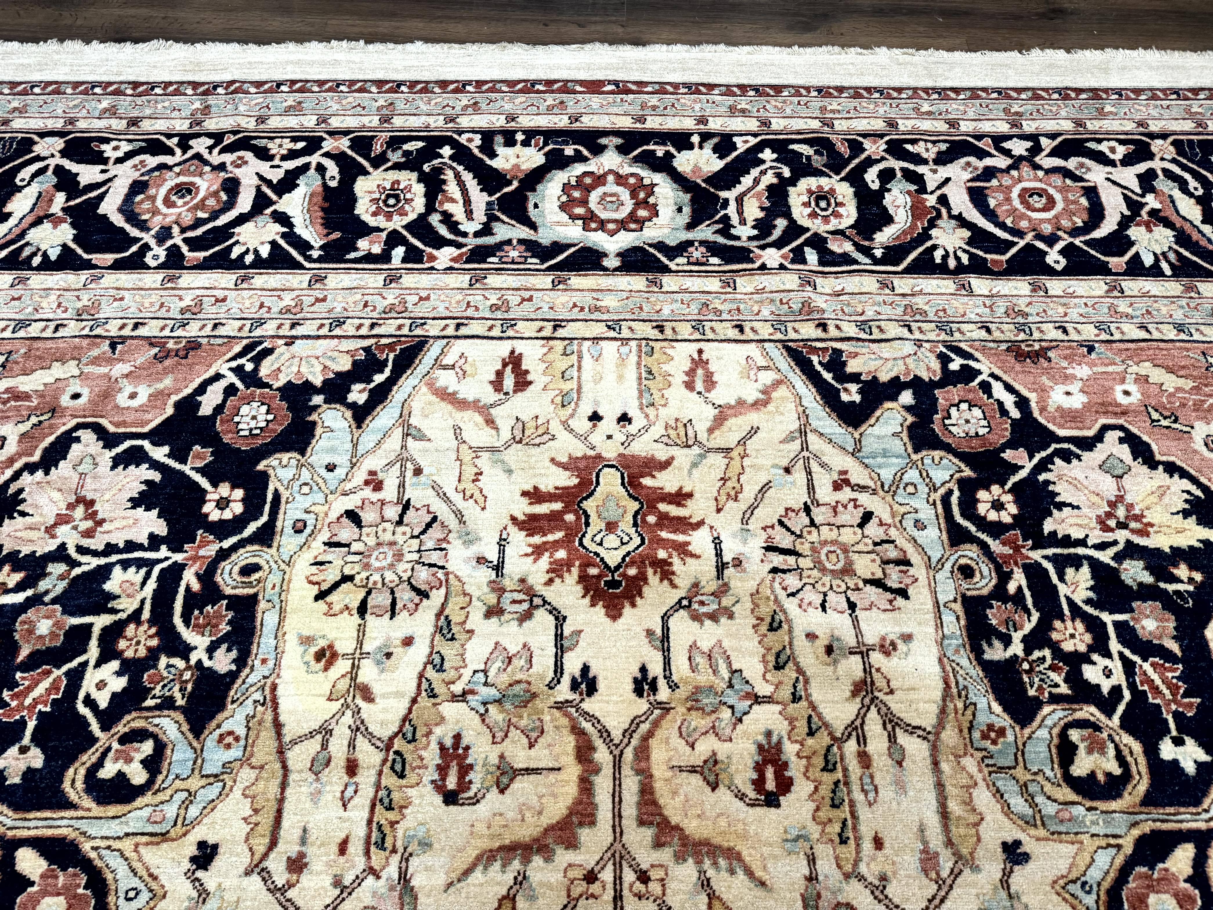 Large Palace Sized Stark Carpet 13x19, Traditional Wool Handmade Rug, Beige - Image 3
