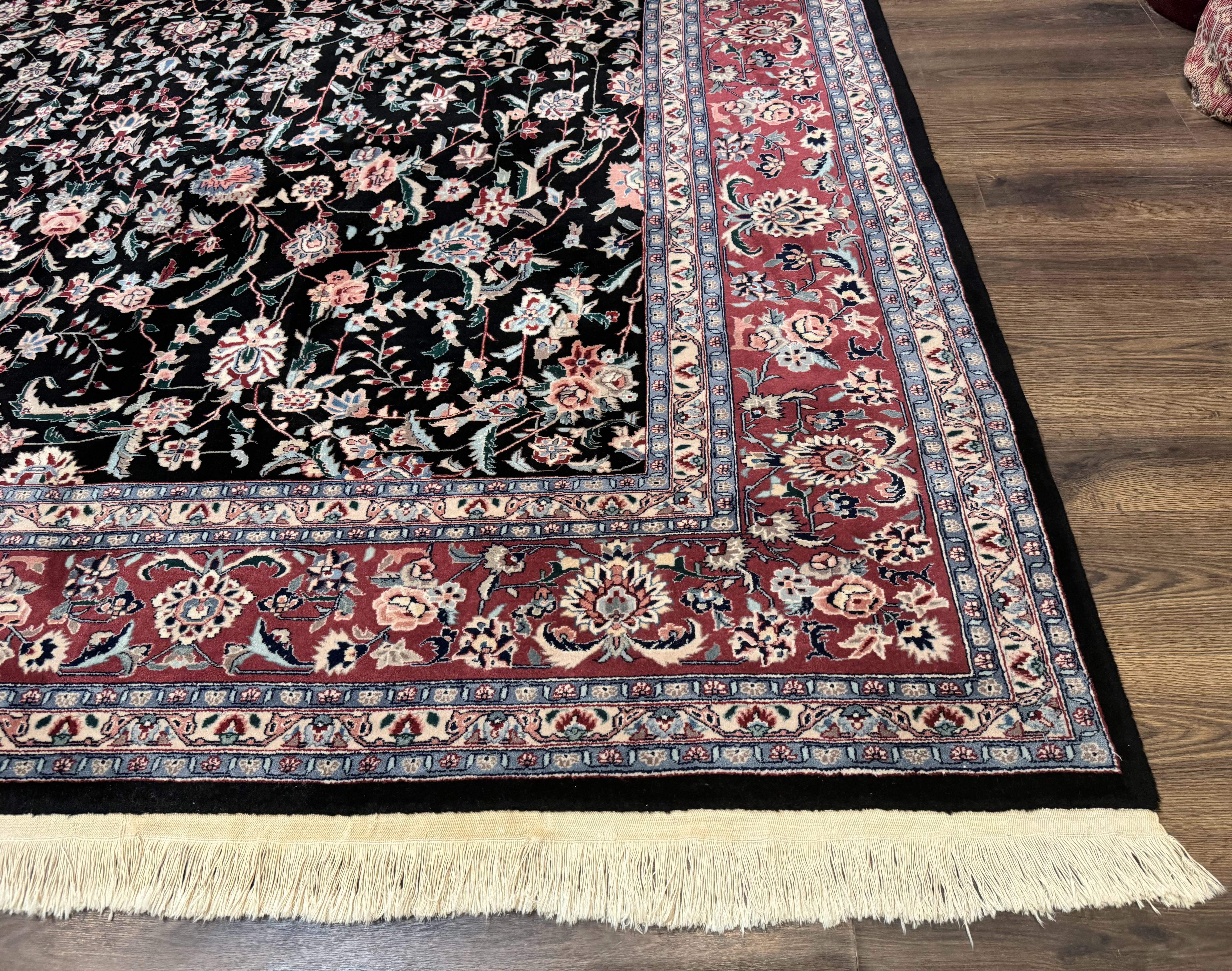 Large Sino Persian Rug 10x15, Floral Allover, Hand Knotted Wool Carpet, Fine - Image 9