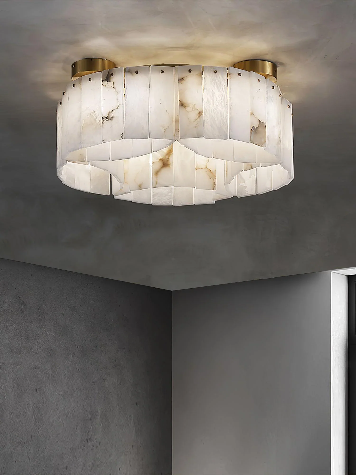 Luxe White Alabaster Ceiling Lamp - Image 15