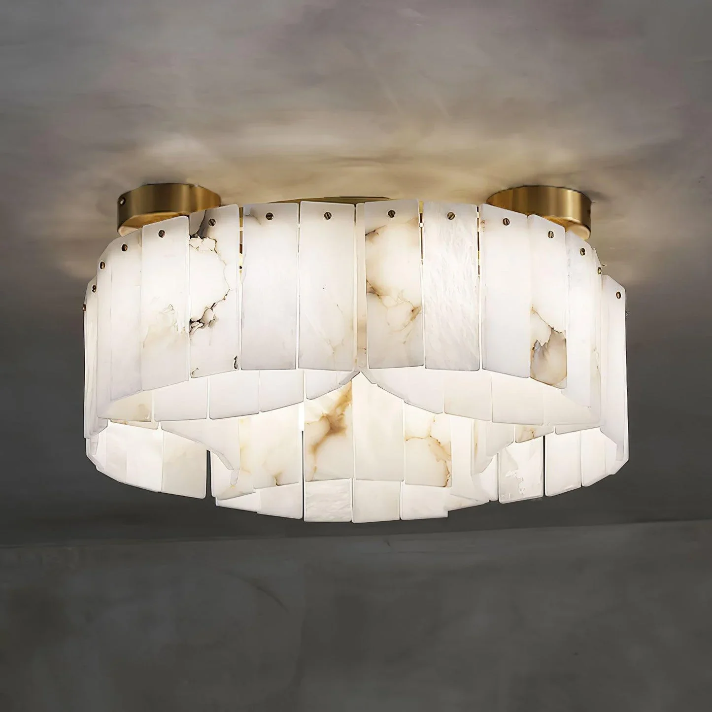 Luxe White Alabaster Ceiling Lamp - Image 17