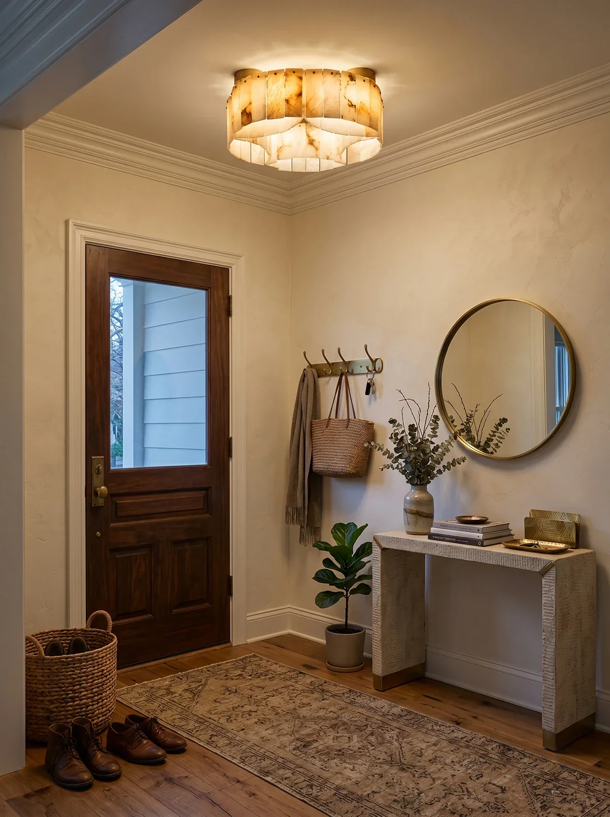 Luxe White Alabaster Ceiling Lamp - Image 5