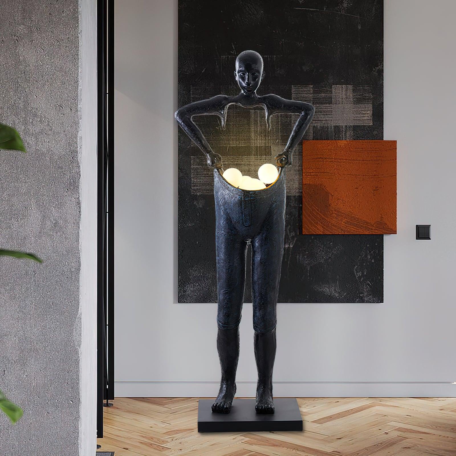 Man Carrying Pants Statue Floor Lamp - Image 5
