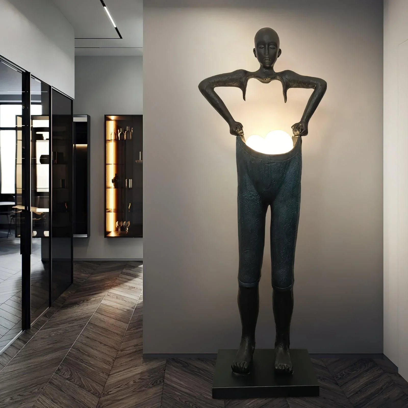 Man Carrying Pants Statue Floor Lamp - Image 6