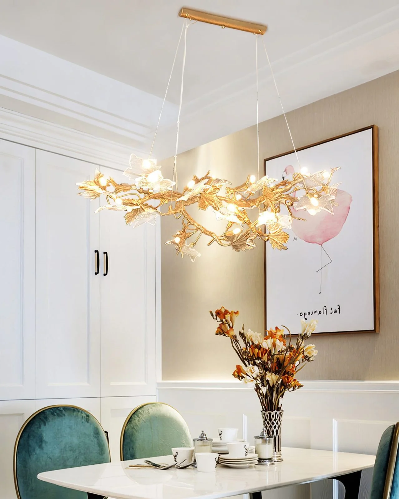 Maple Leaf Brass Chandelier - Image 7