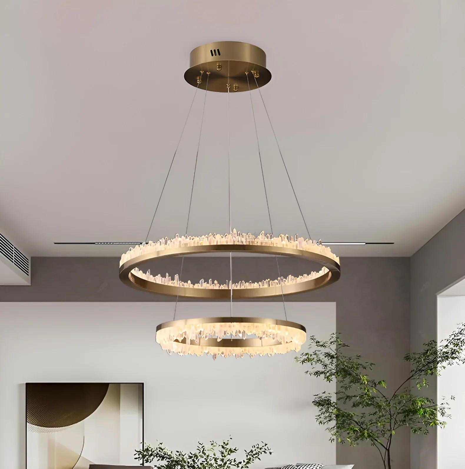 Minimalistic Crystal LED Chandelier - Image 10
