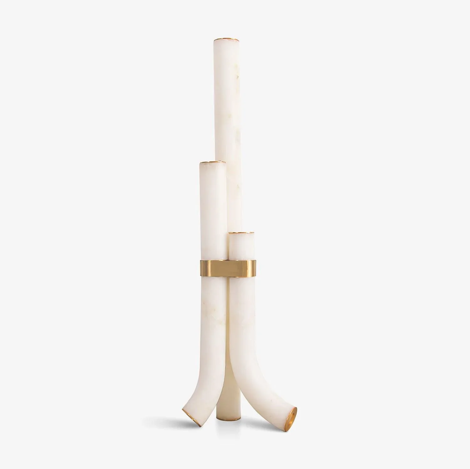 Modern Alabaster Piped Floor Lamp - Image 9