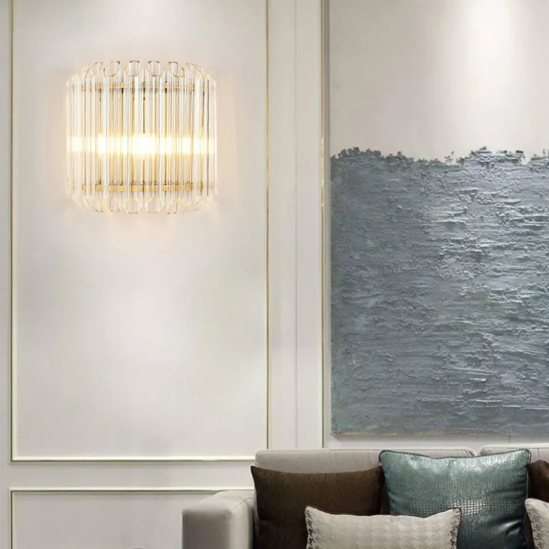 Modern Crystal Rod Brass Wall Sconce - Image 18