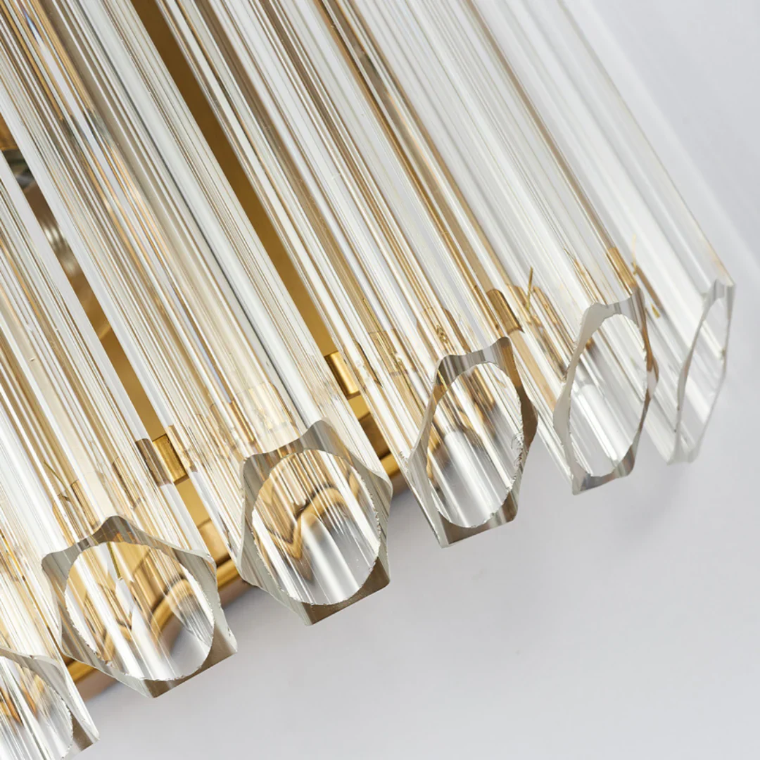 Modern Crystal Rod Brass Wall Sconce - Image 23
