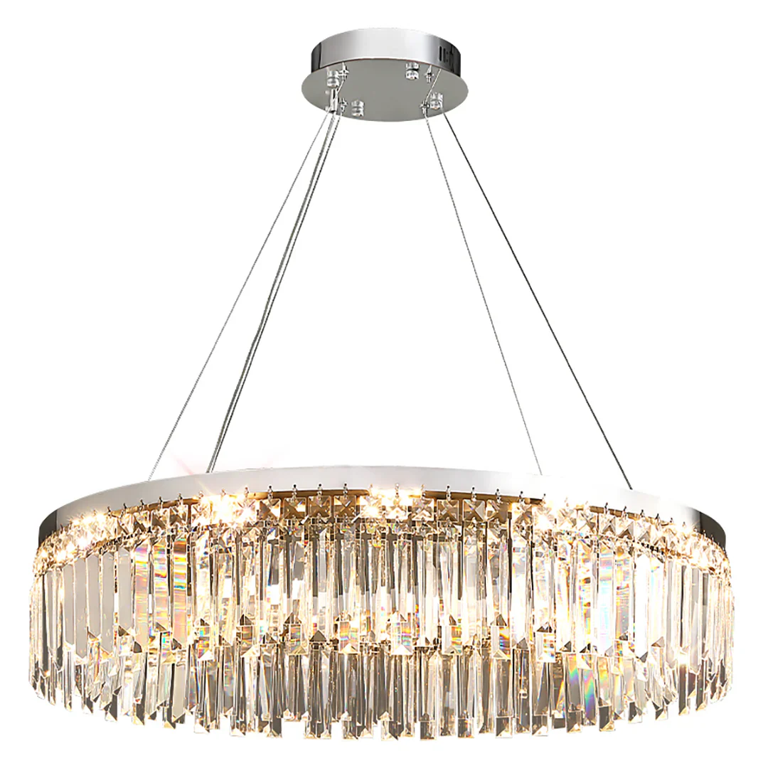 Silver Round Rectangle Crystal Chandelier - Image 21