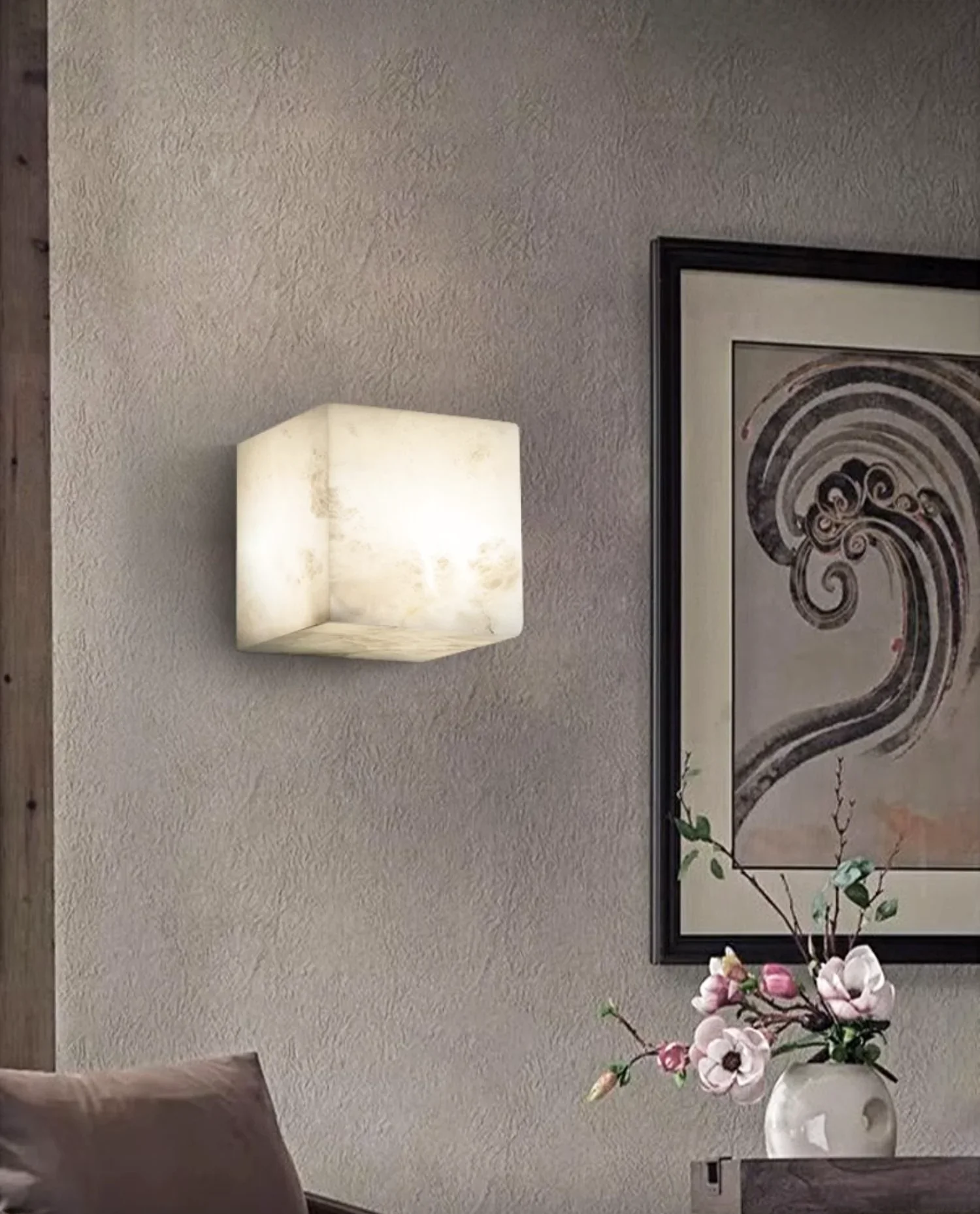 Modern Square Alabaster Wall Lamp - Image 4