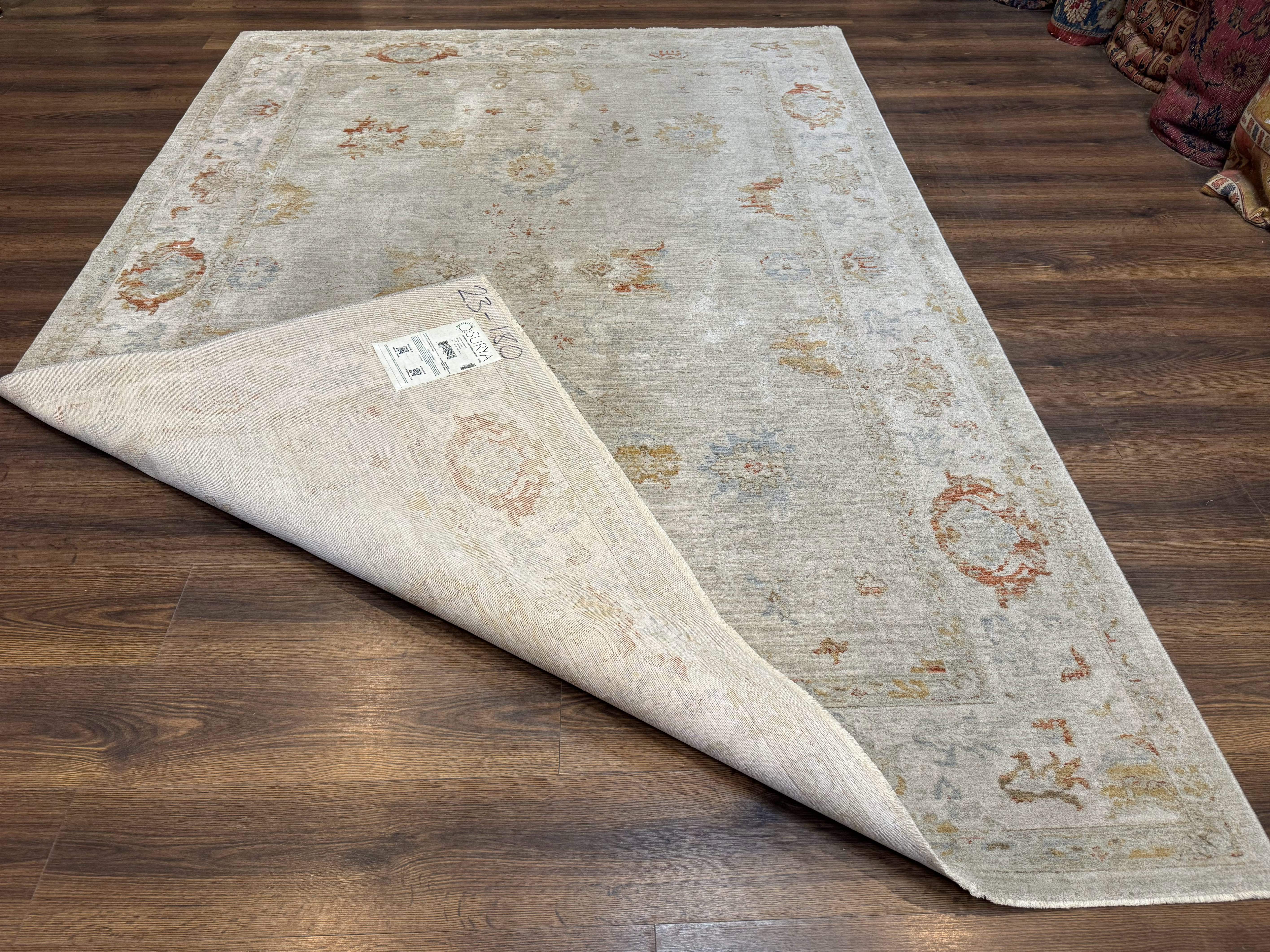 Modern Turkish Oushak Rug 7x9, Netural Colors - Image 11