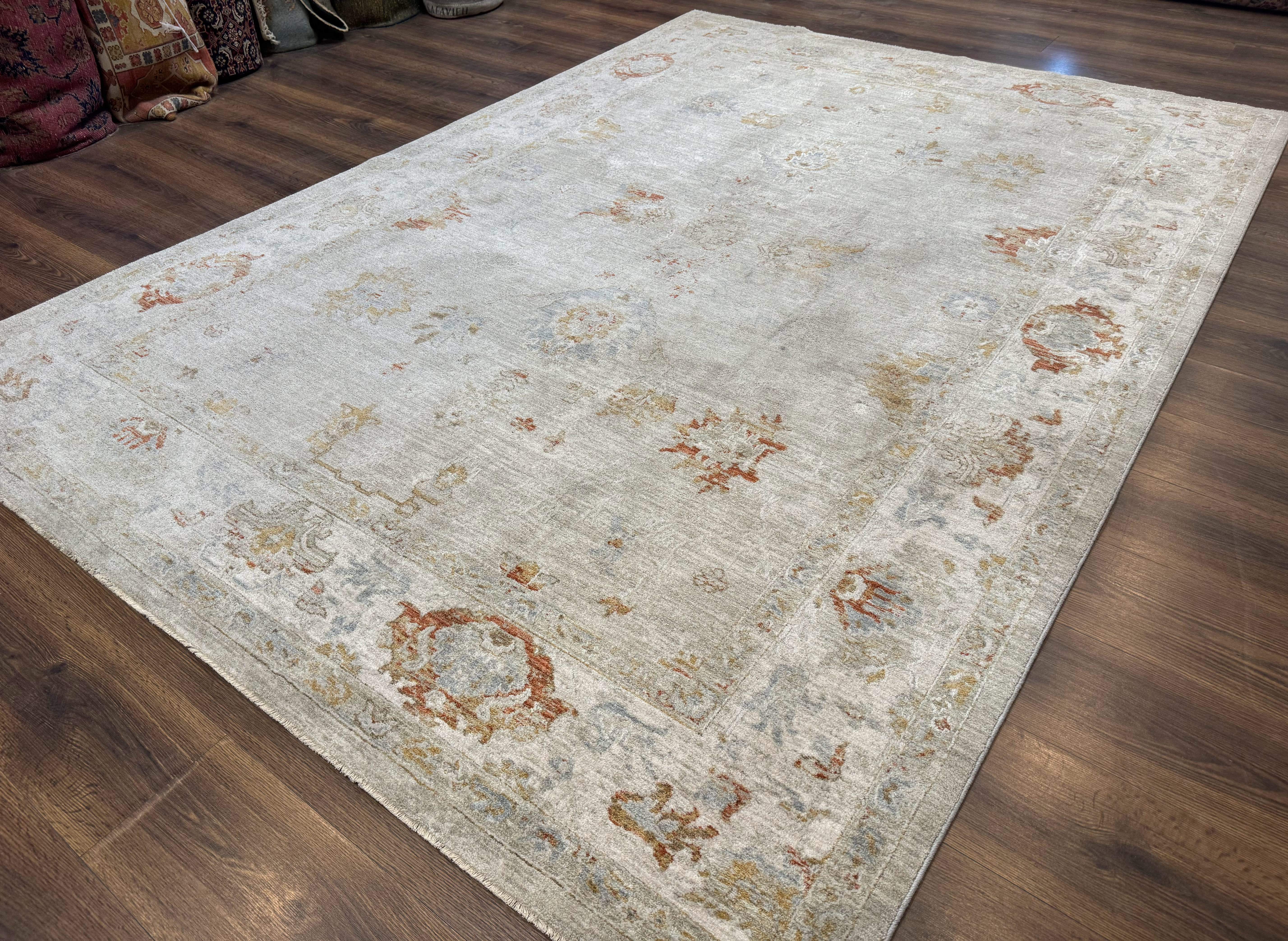 Modern Turkish Oushak Rug 7x9, Netural Colors - Image 2