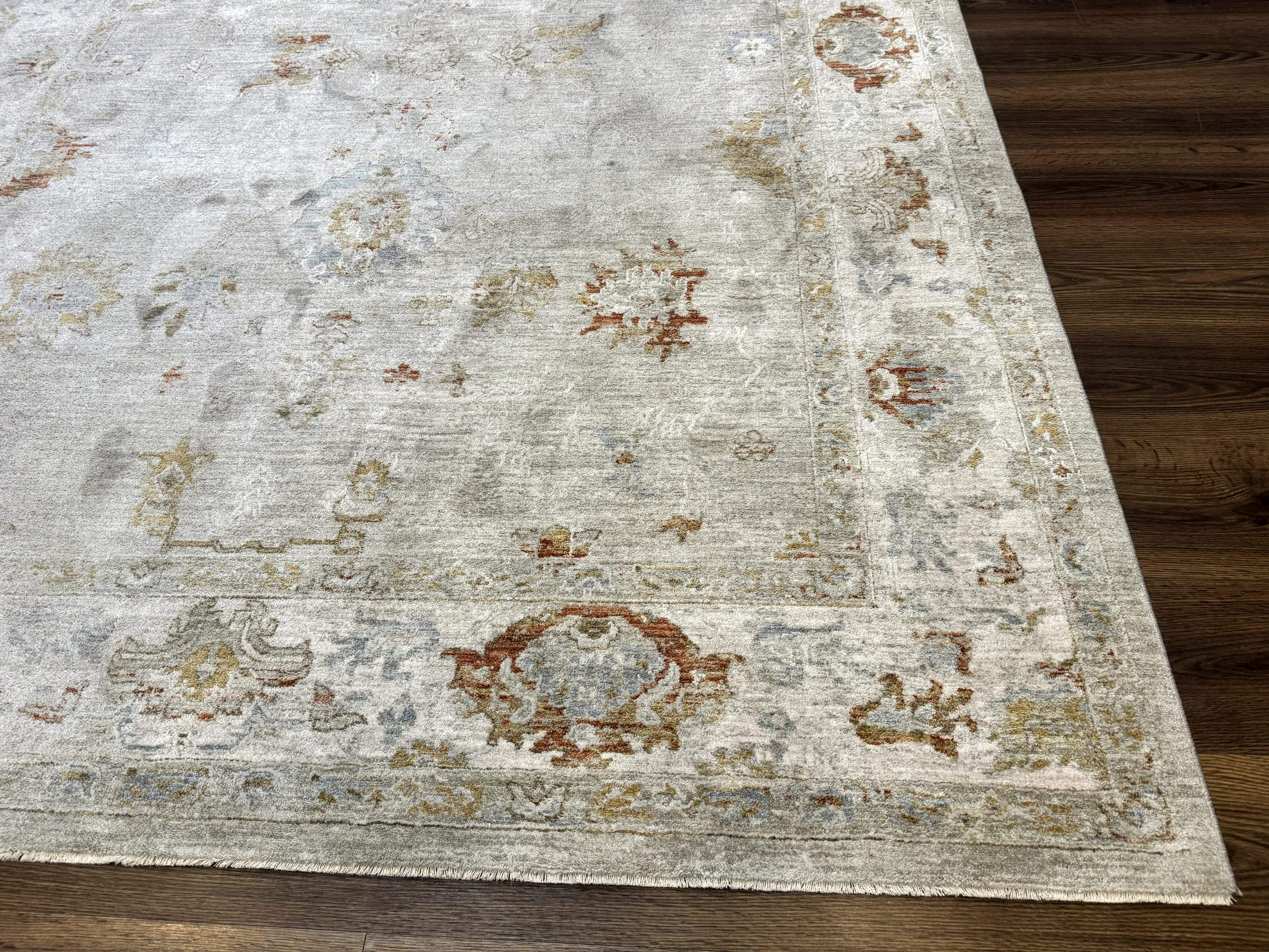 Modern Turkish Oushak Rug 7x9, Netural Colors - Image 9