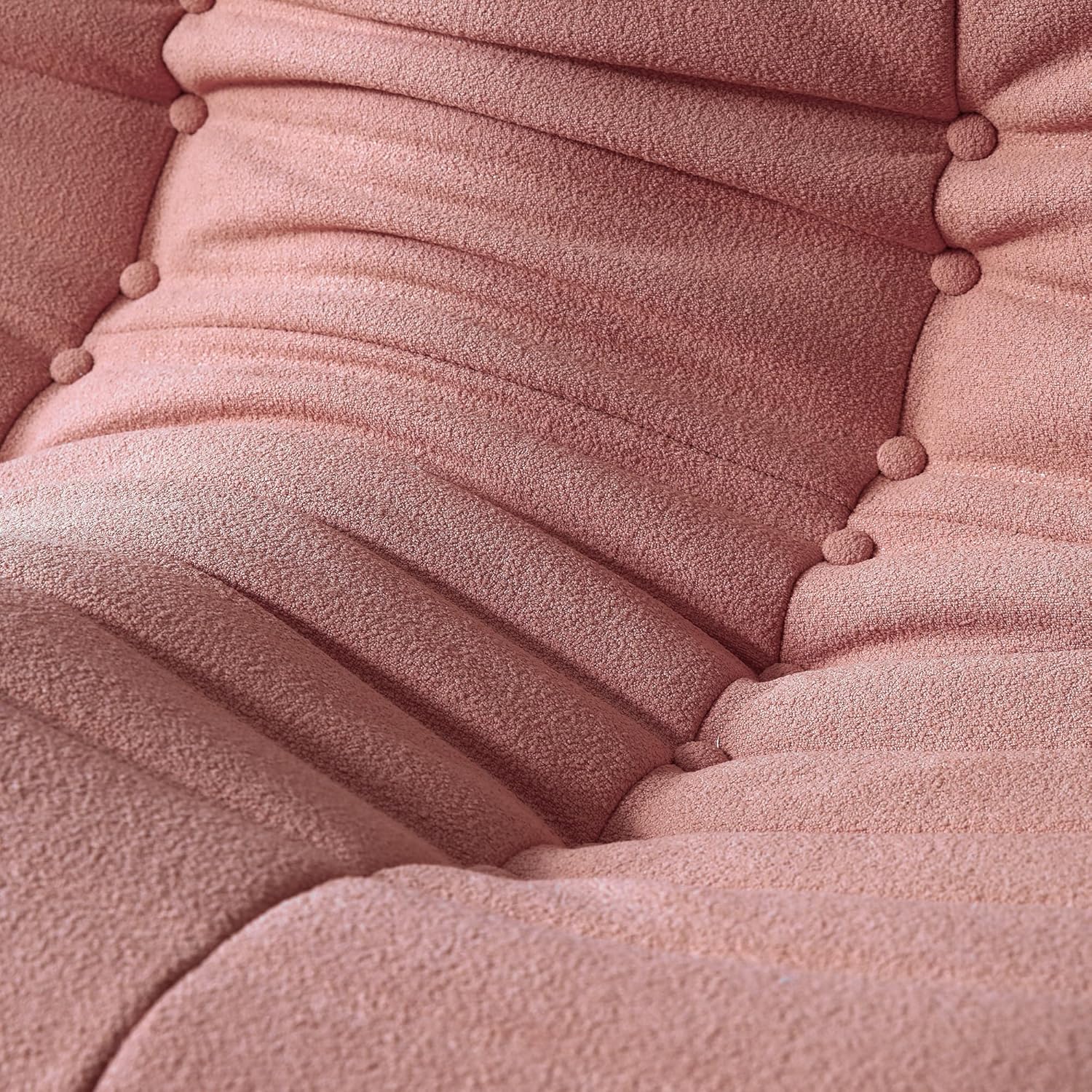 Muku Bouclé Chair - Pink - 2 Seater - Image 6