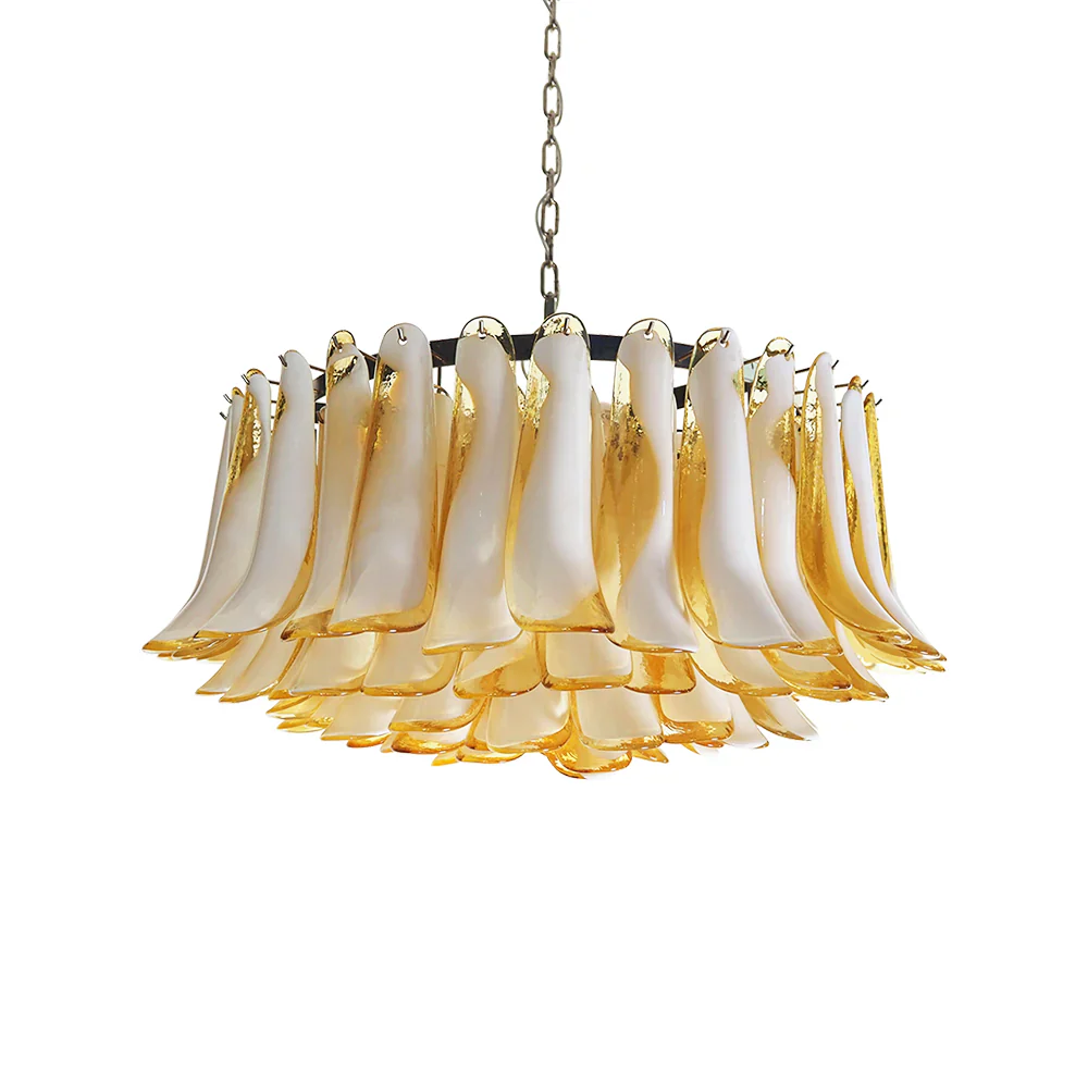 Murano Caramel Glass Petal Chandelier - Image 19