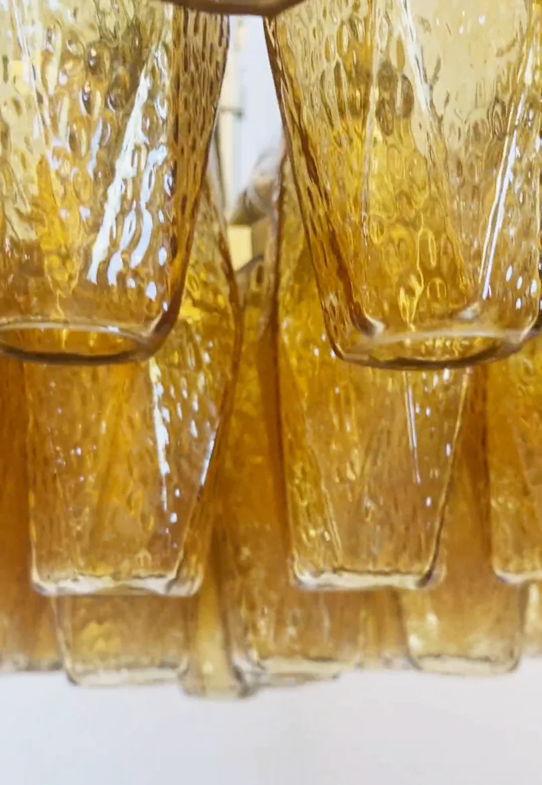 Murano Faceted Amber Glass Chandelier - Image 23