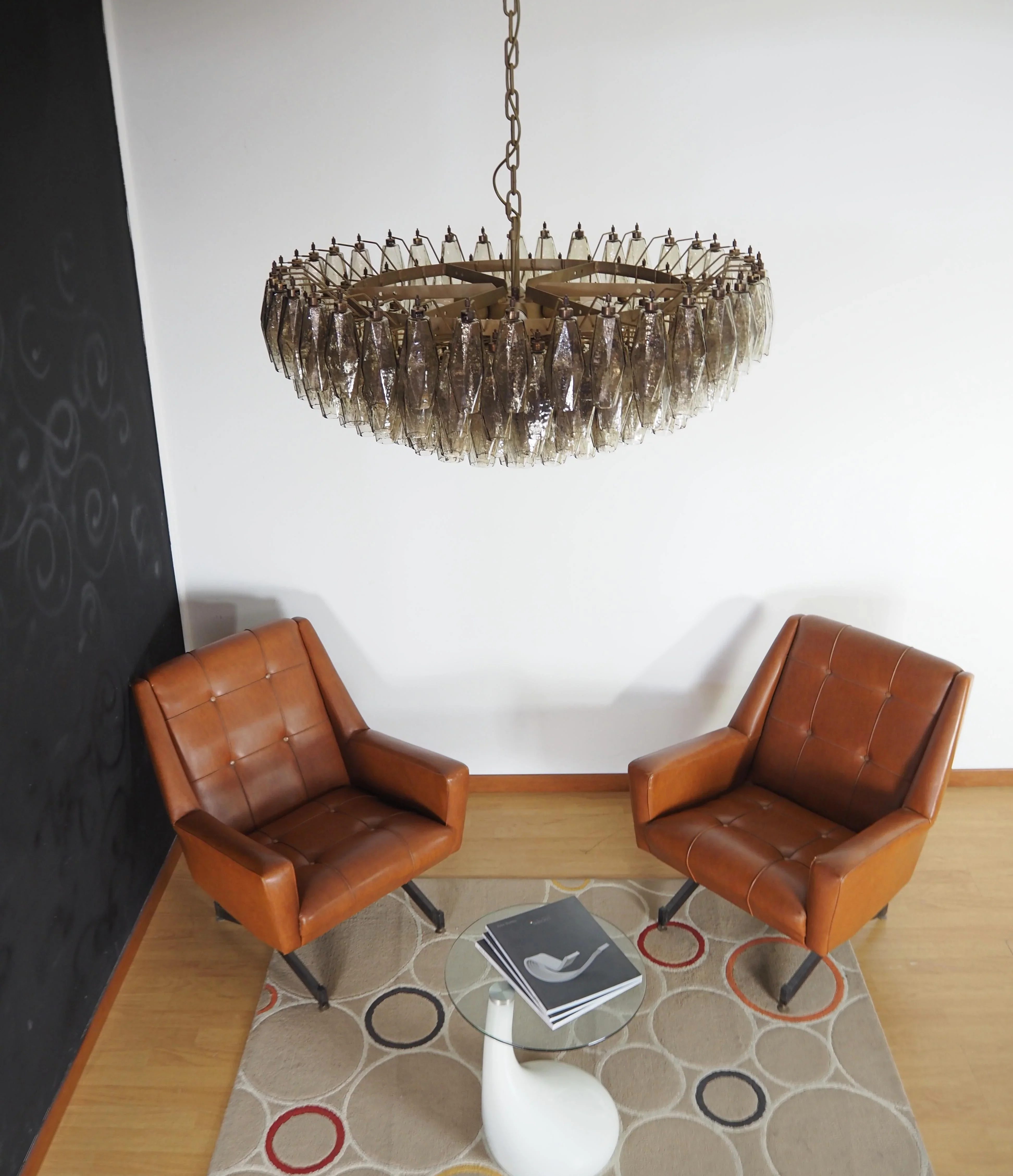 Murano Faceted Smoked Glass Chandelier - Image 10