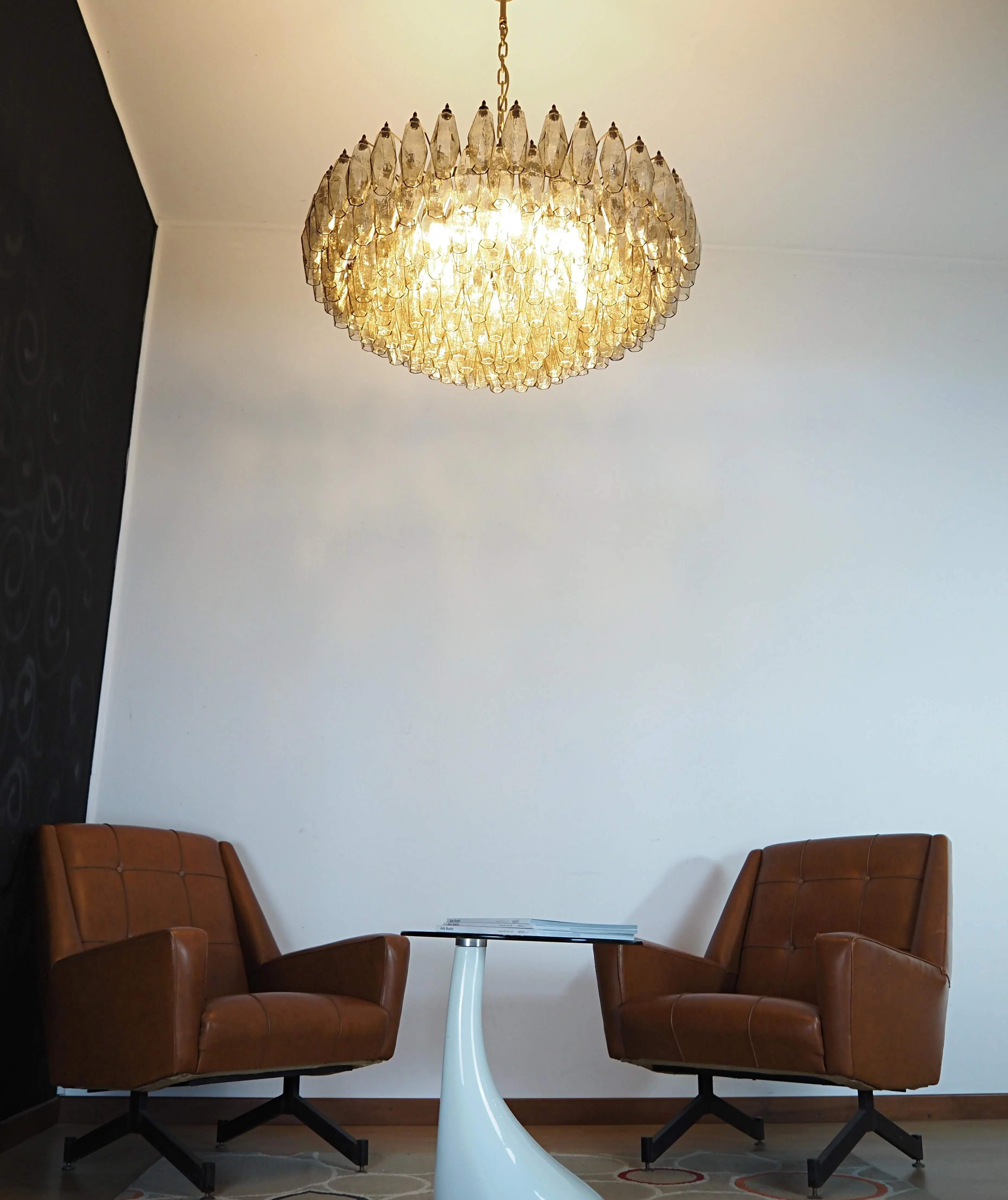 Murano Faceted Smoked Glass Chandelier - Image 6