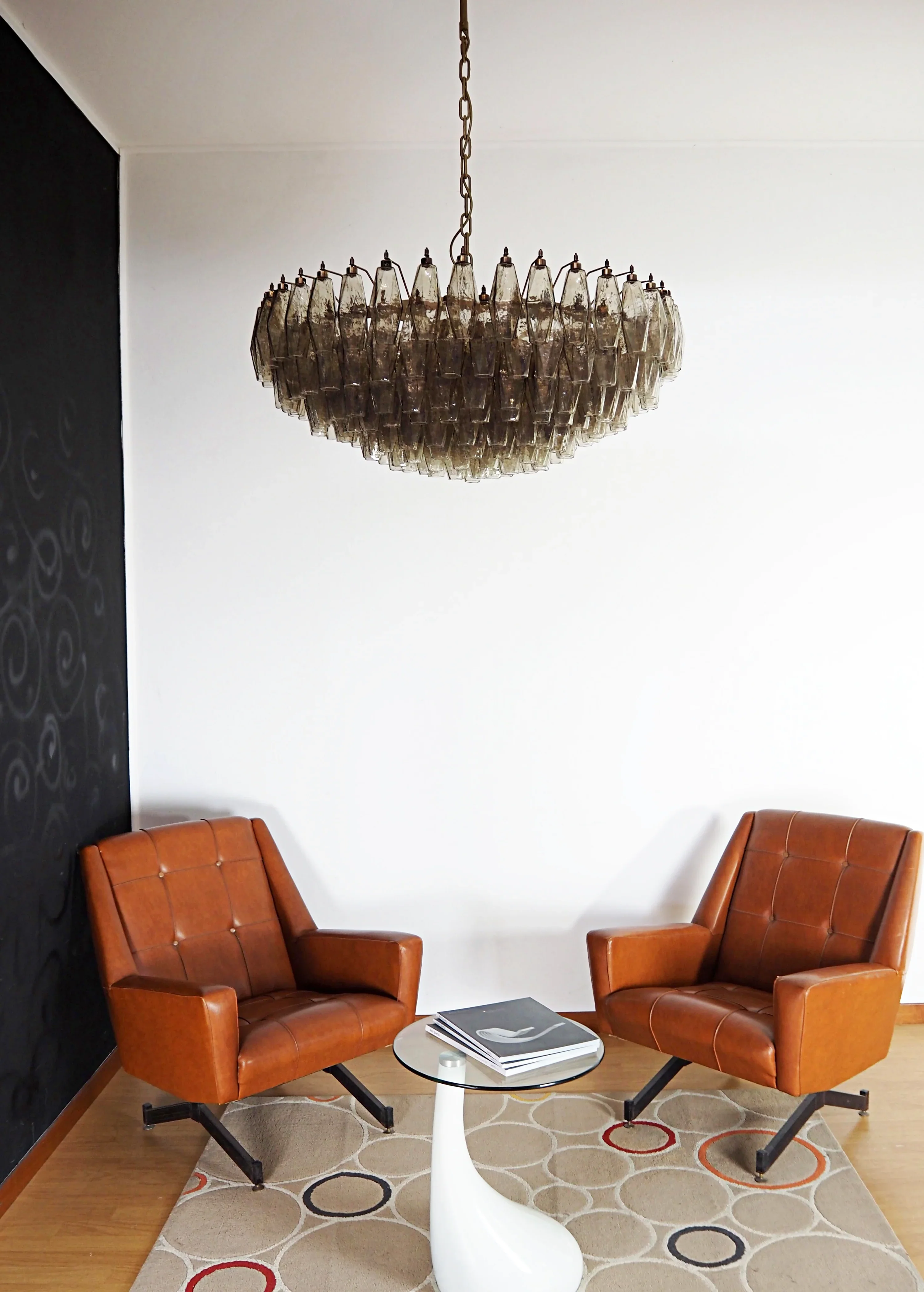 Murano Faceted Smoked Glass Chandelier - Image 9