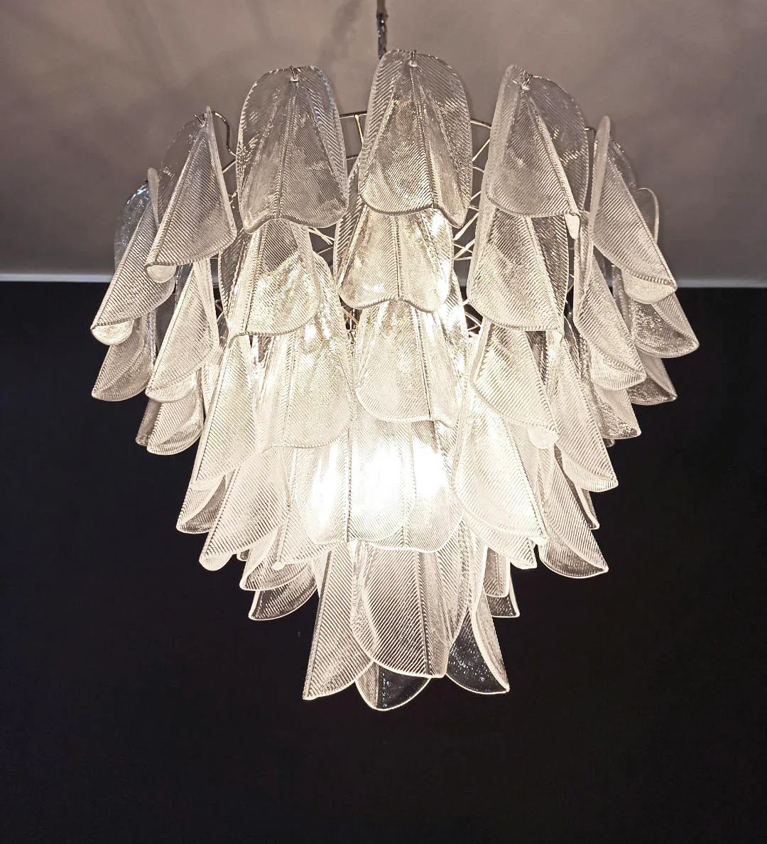 Murano Glass Leaves Transparent Chandelier - Image 10