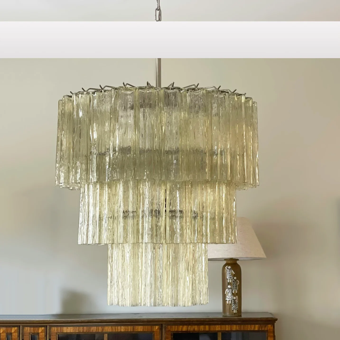 Murano Honey Glass Tube Chandelier - Image 10