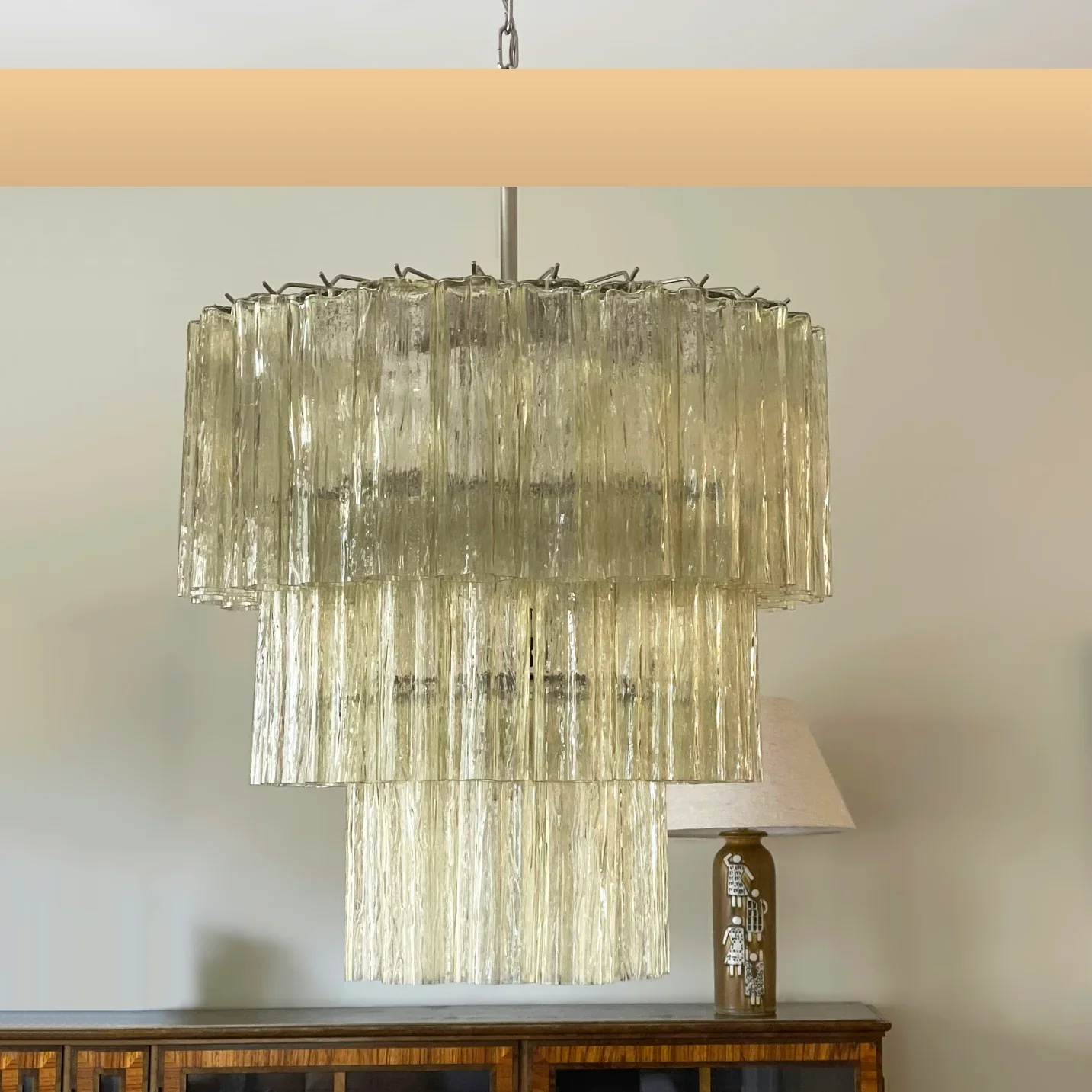 Murano Honey Glass Tube Chandelier - Image 11