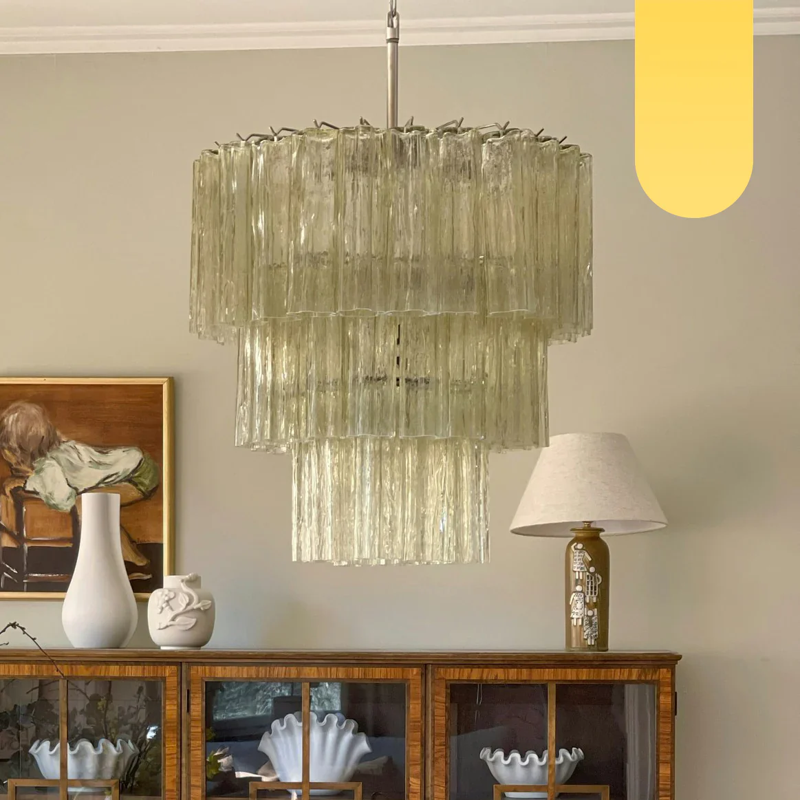 Murano Honey Glass Tube Chandelier - Image 15
