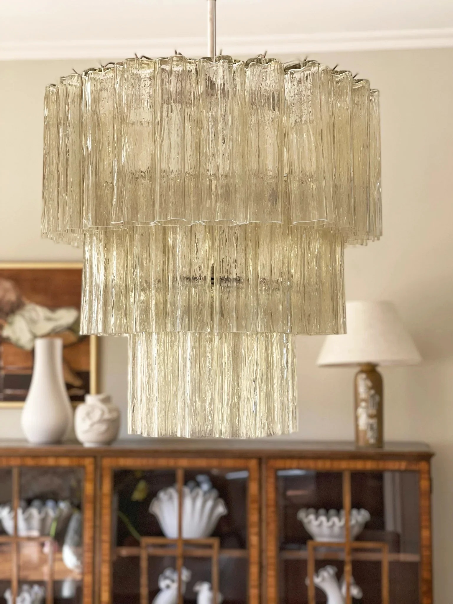 Murano Honey Glass Tube Chandelier - Image 5